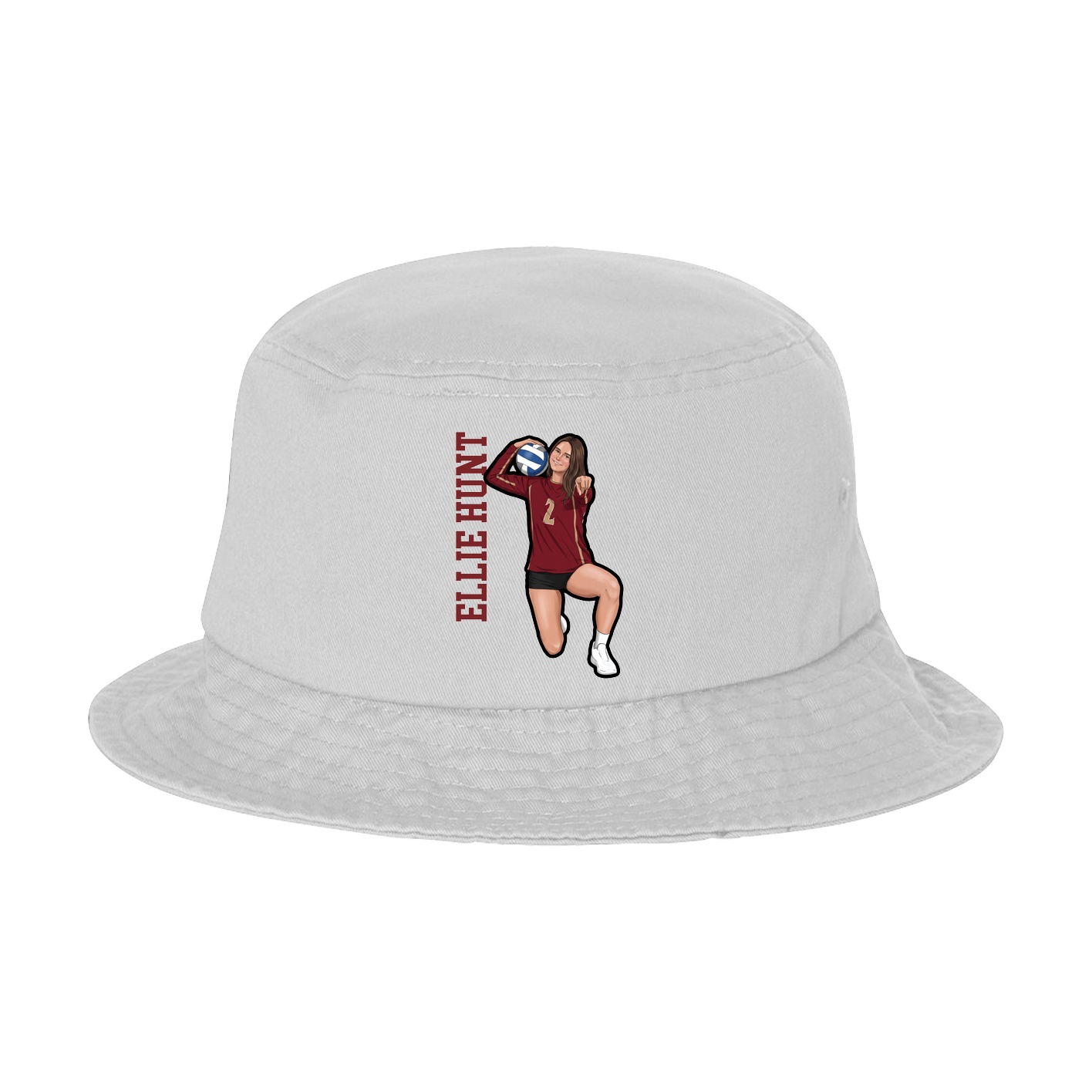 Bucket Cap — Name Vertical in White