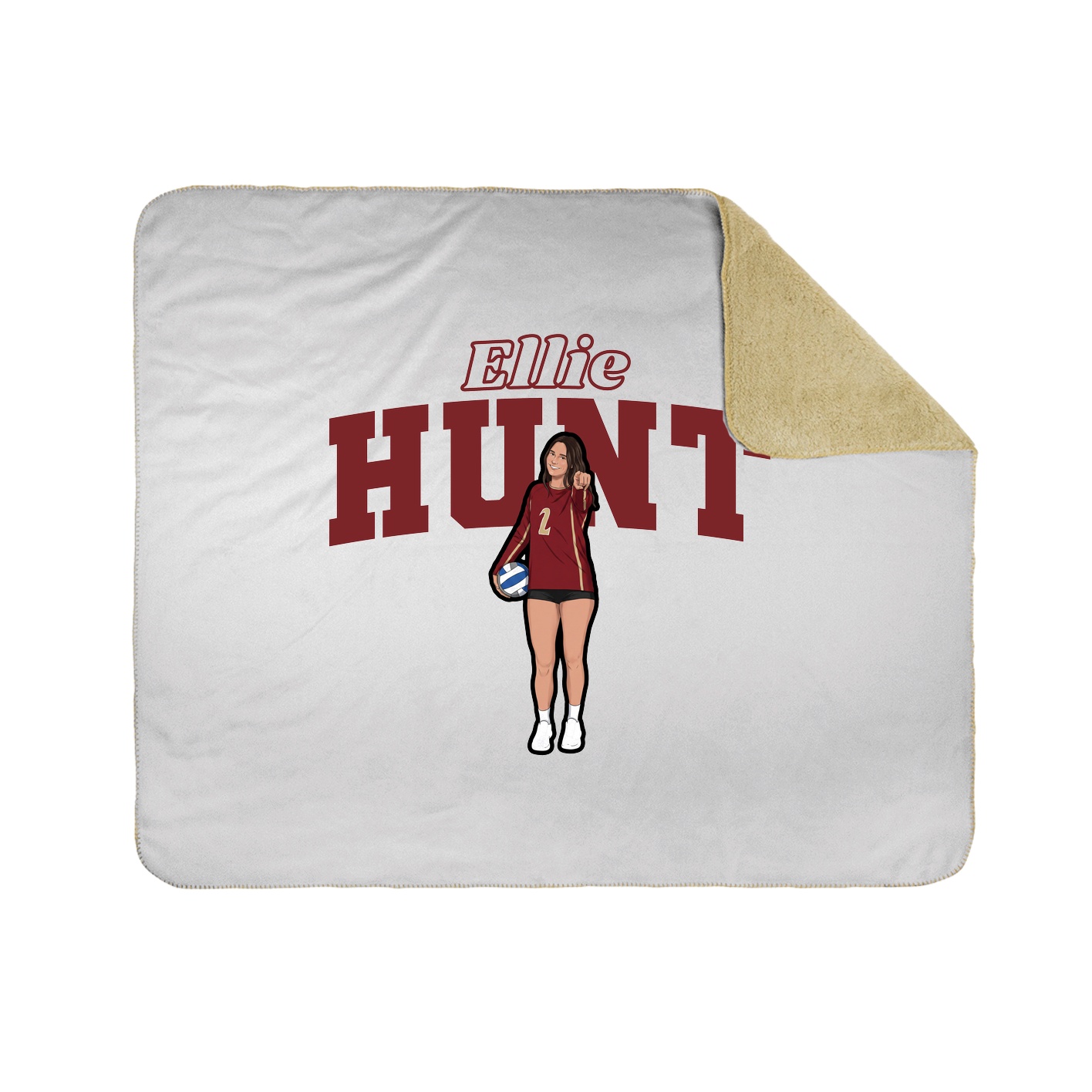 Throw Blanket — Name Arch in White