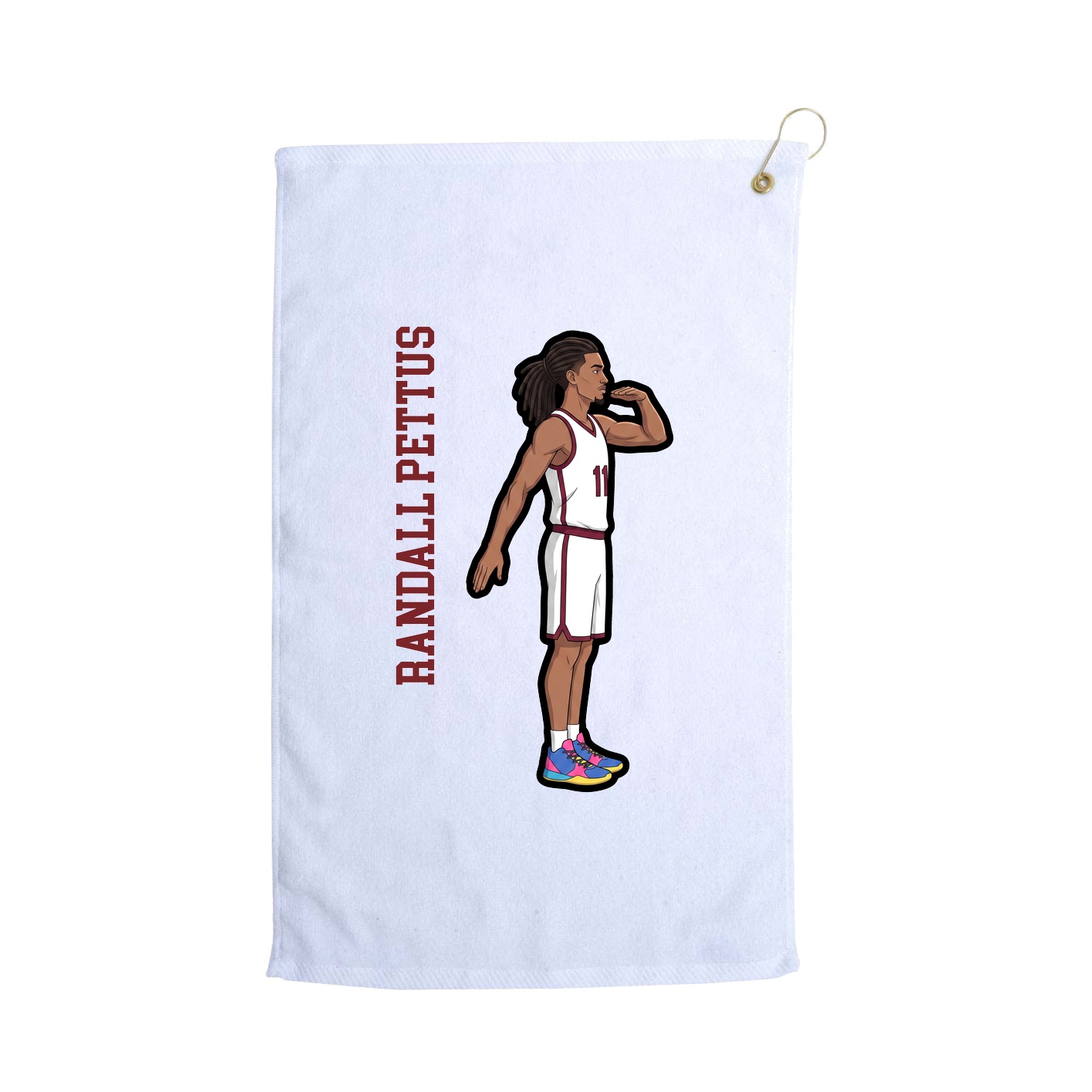 Golf Towel — Name Vertical in White