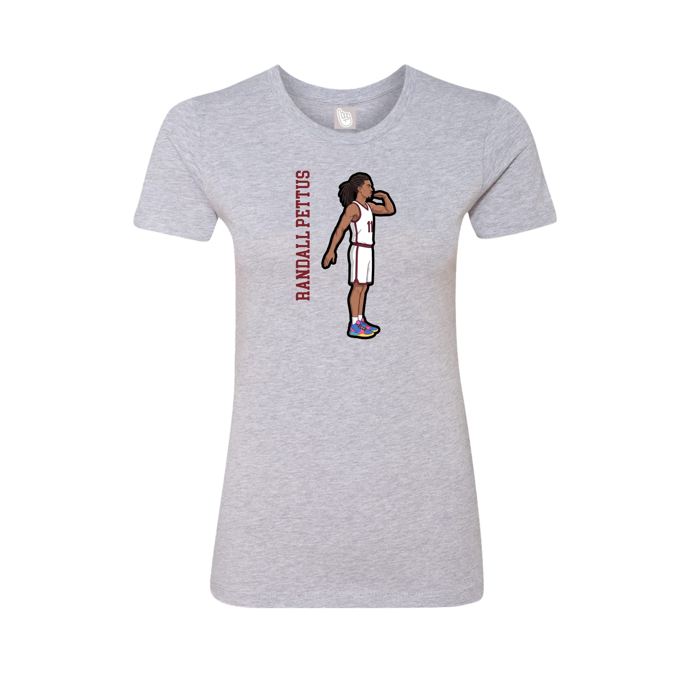 Fitted Women's Tee — Name Vertical in Grey