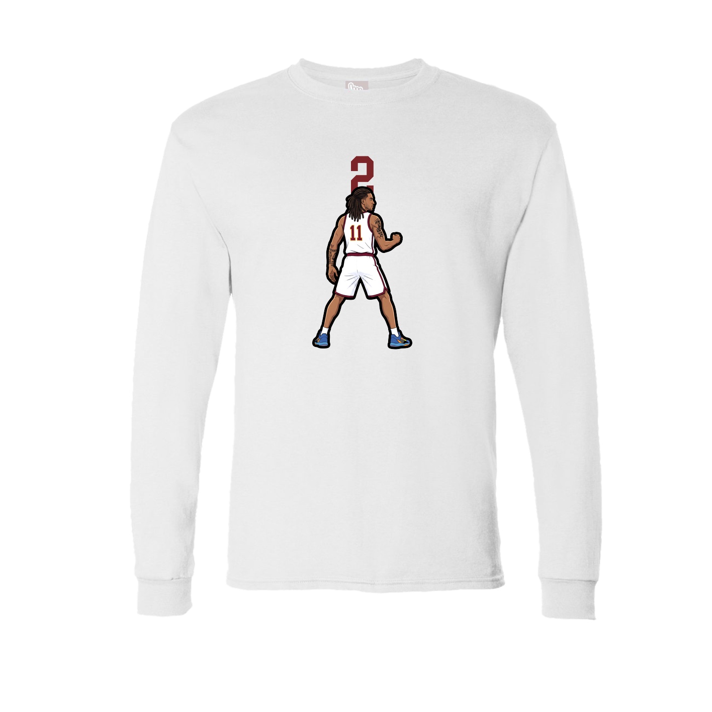 Long Sleeve Tee — Number Top in White