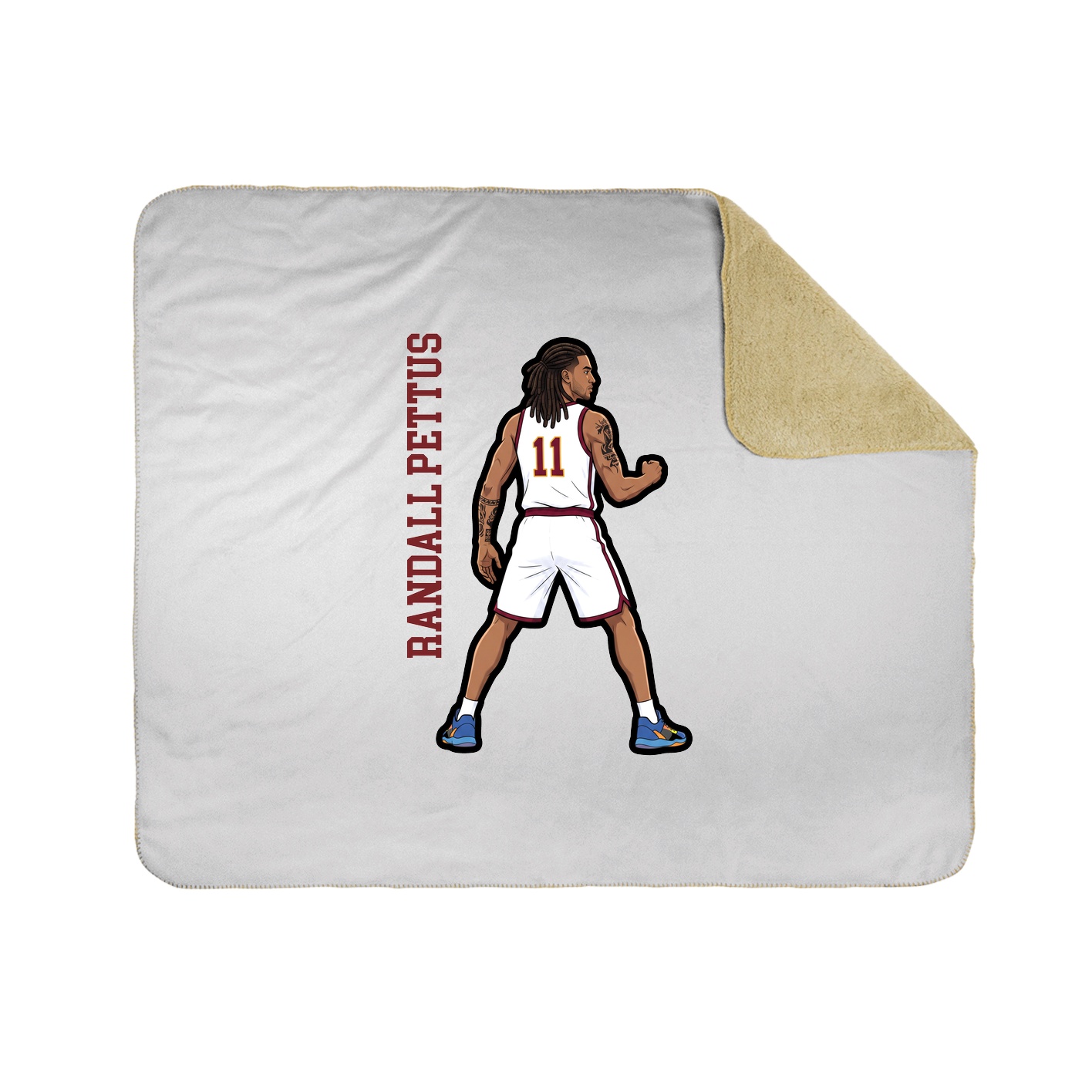 Throw Blanket — Name Vertical in White
