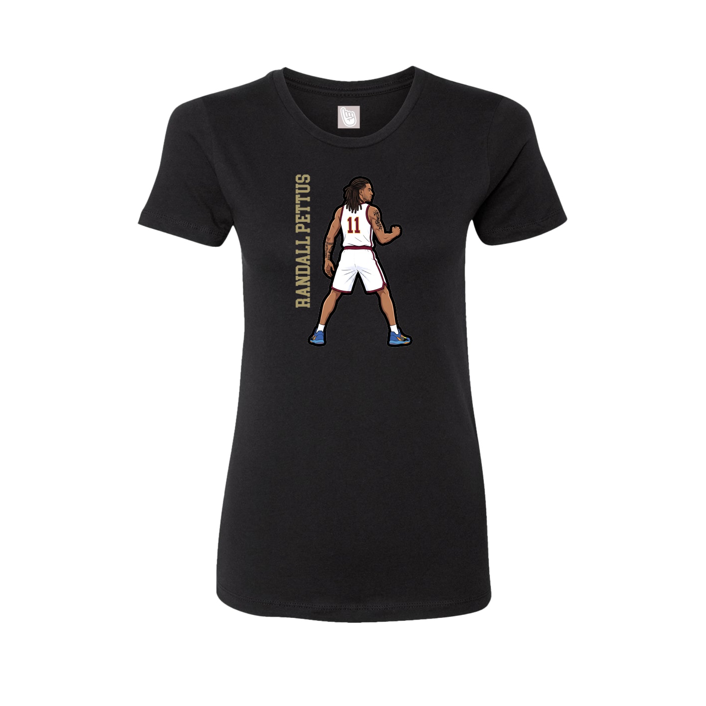 Fitted Women's Tee — Name Vertical in Black