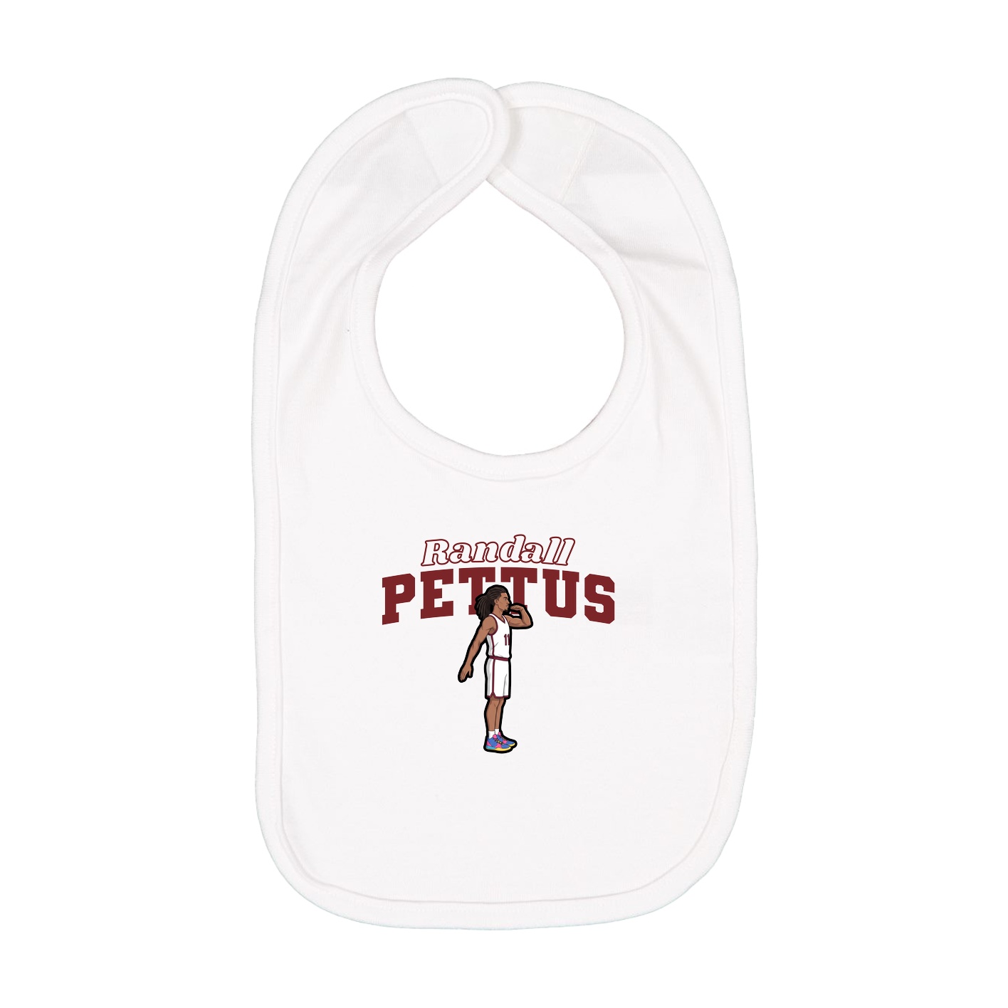 Infant Bib — Name Arch in White