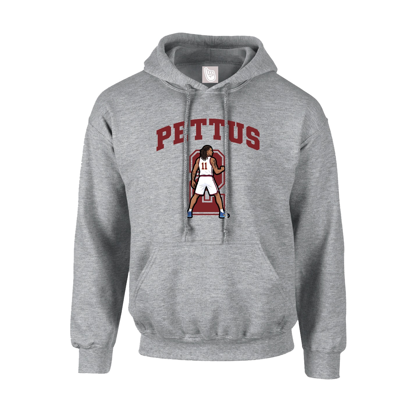 Youth Hoodie — Number in Grey