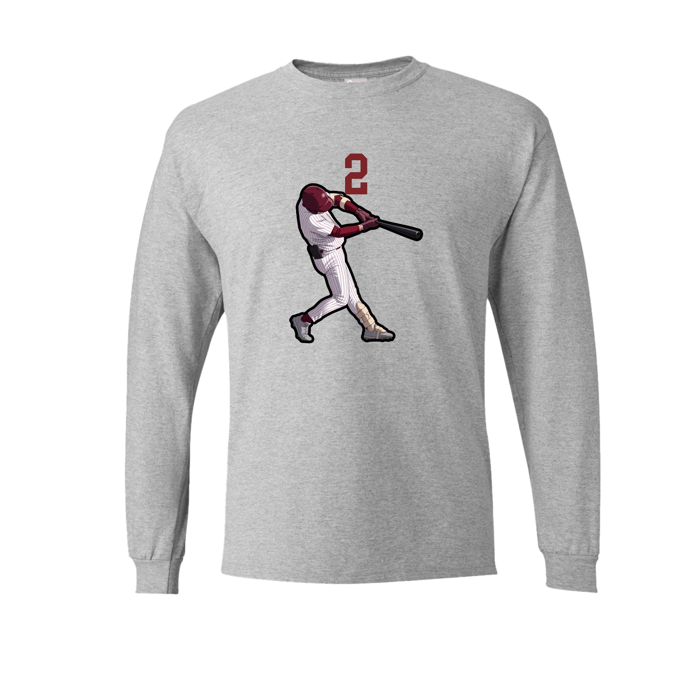 Long Sleeve Tee — Number Top in Grey
