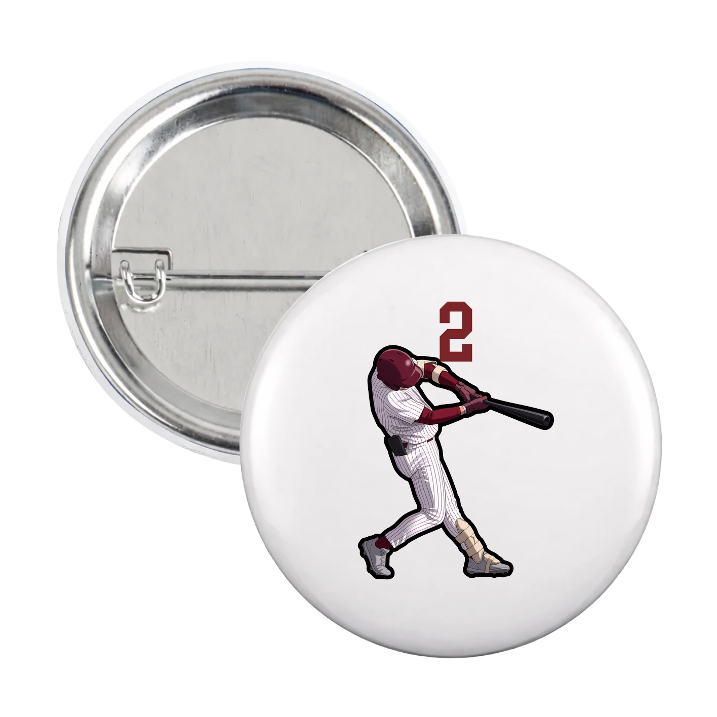 Game Day Button — Number Top in White