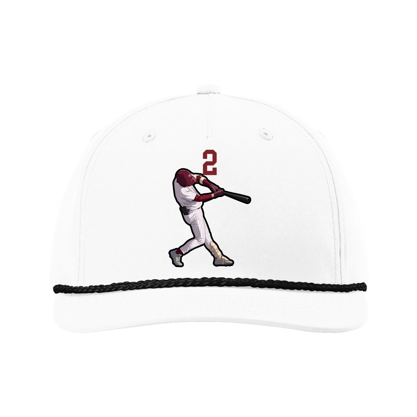 Five-Panel Classic Rope Cap — Number Top in White
