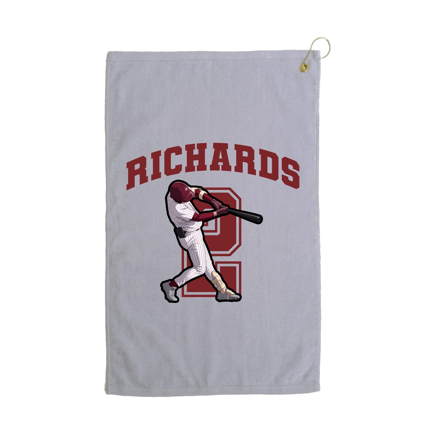 Golf Towel — Number in Grey