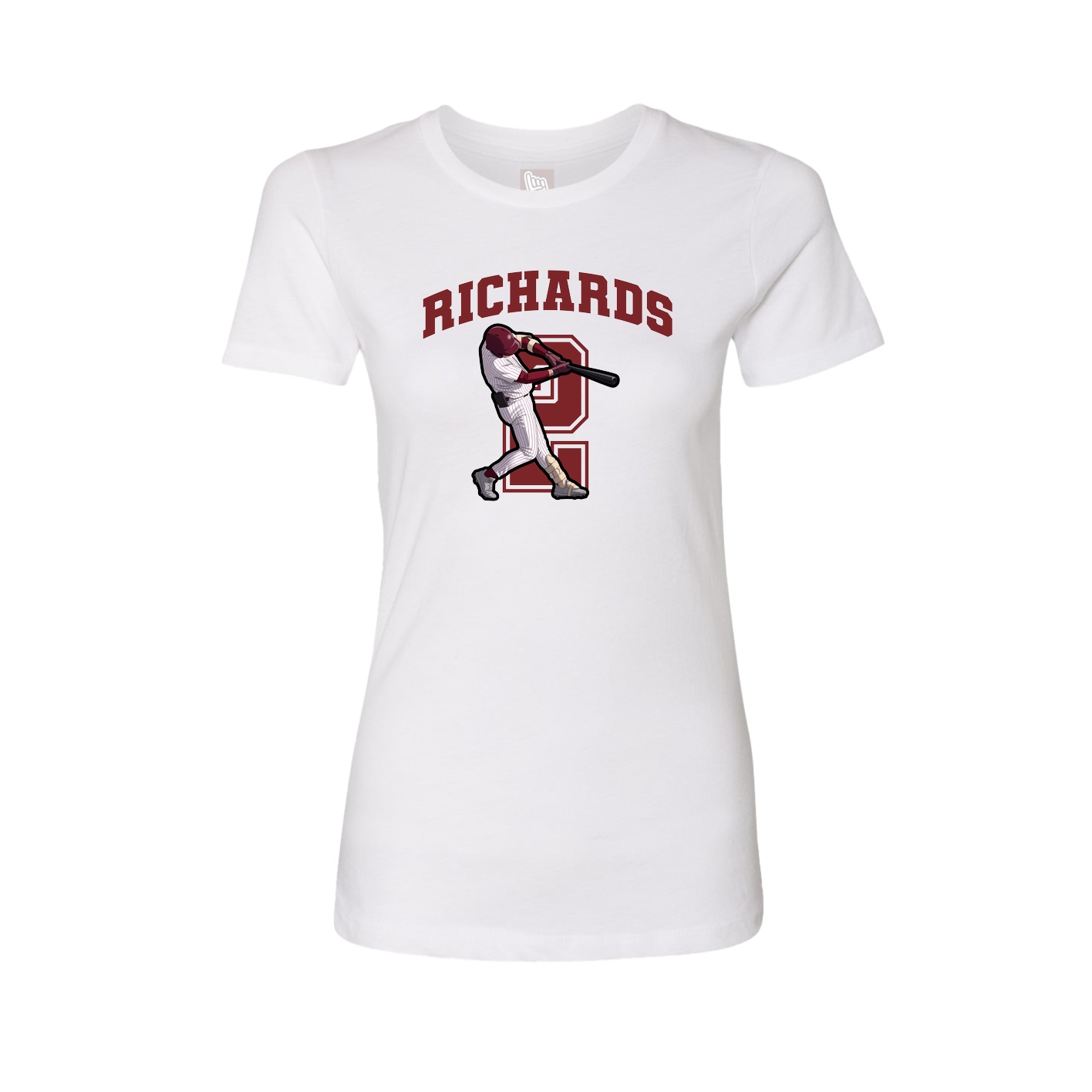 Fitted Women's Tee — Number in White