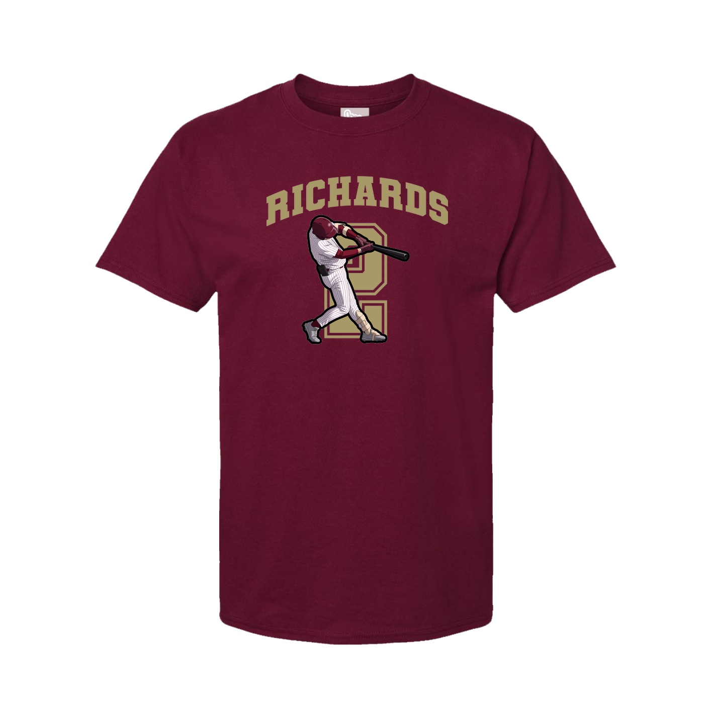 Youth Tee — Number in Cardinal