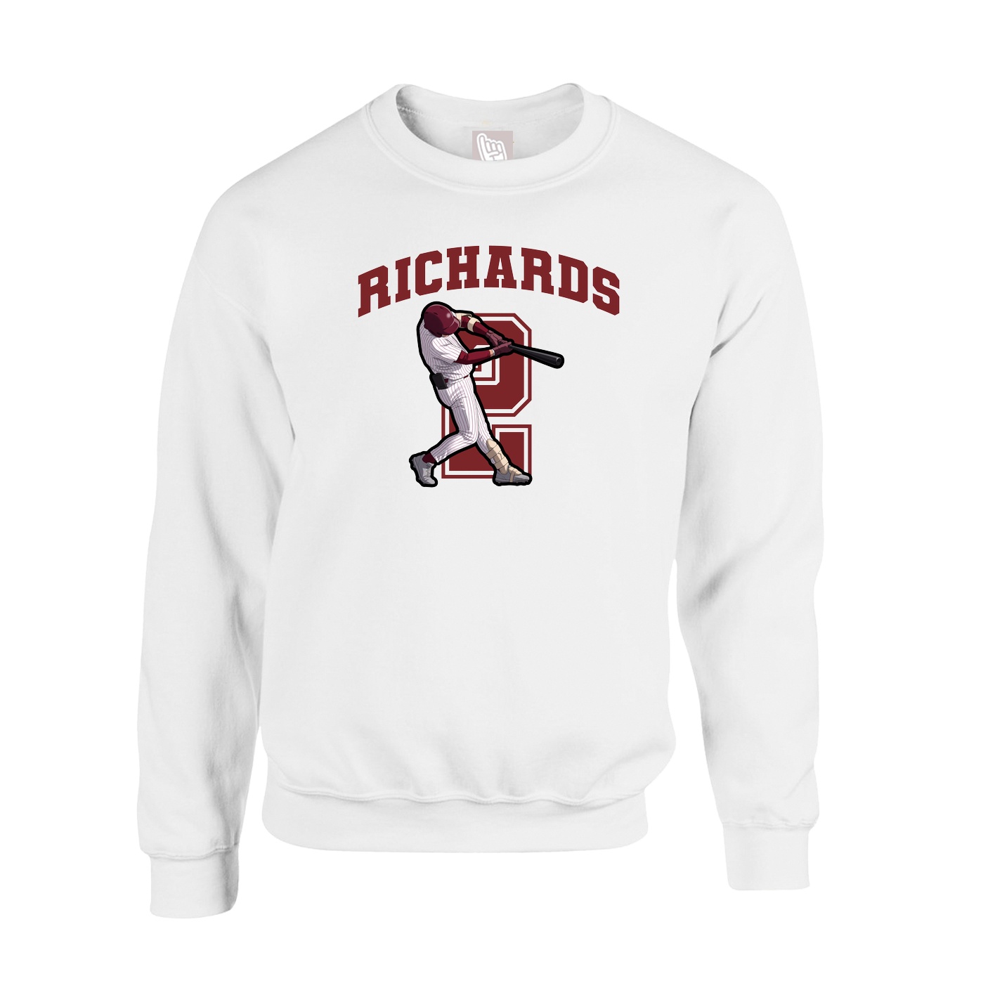 Fleece Crew — Number in White