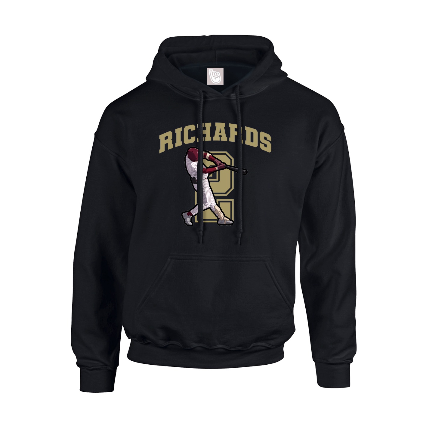 Youth Hoodie — Number in Black