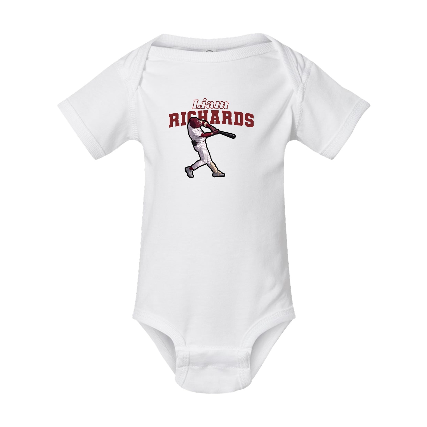 Baby Onesie — Name Arch in White