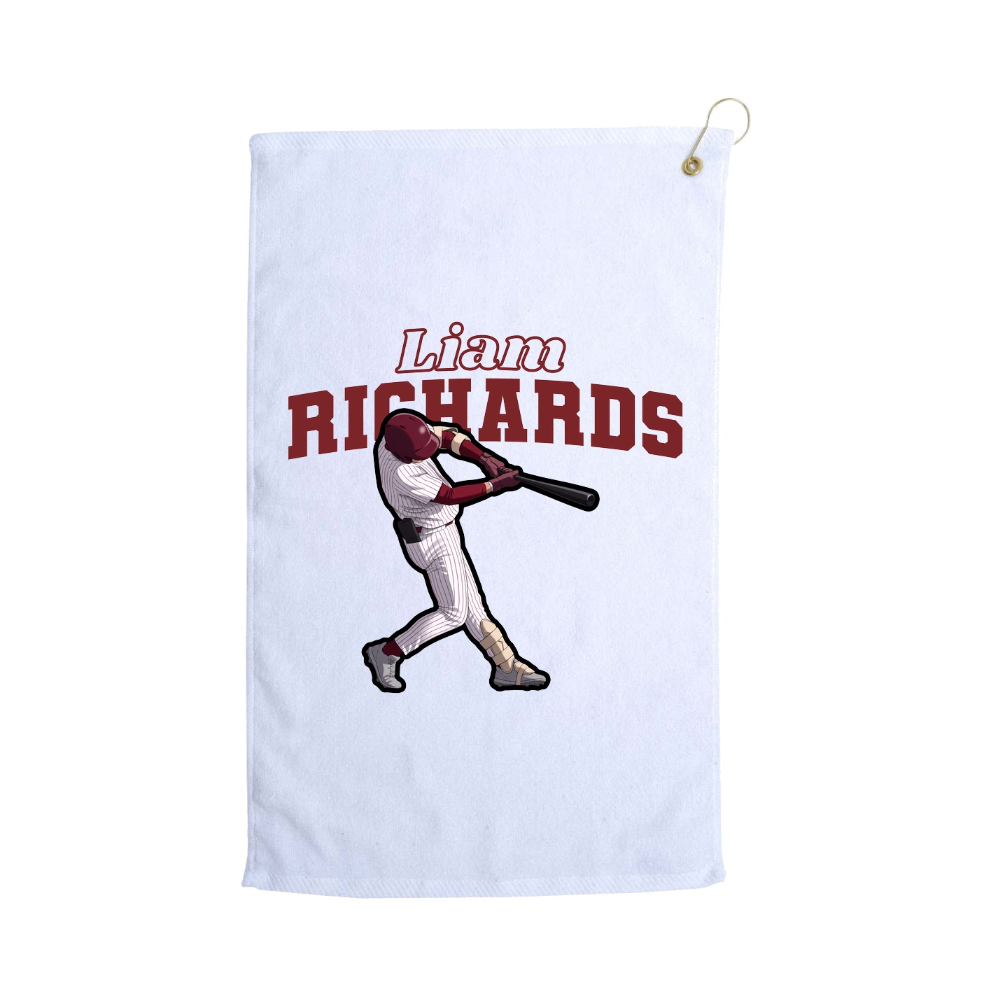 Golf Towel — Name Arch in White