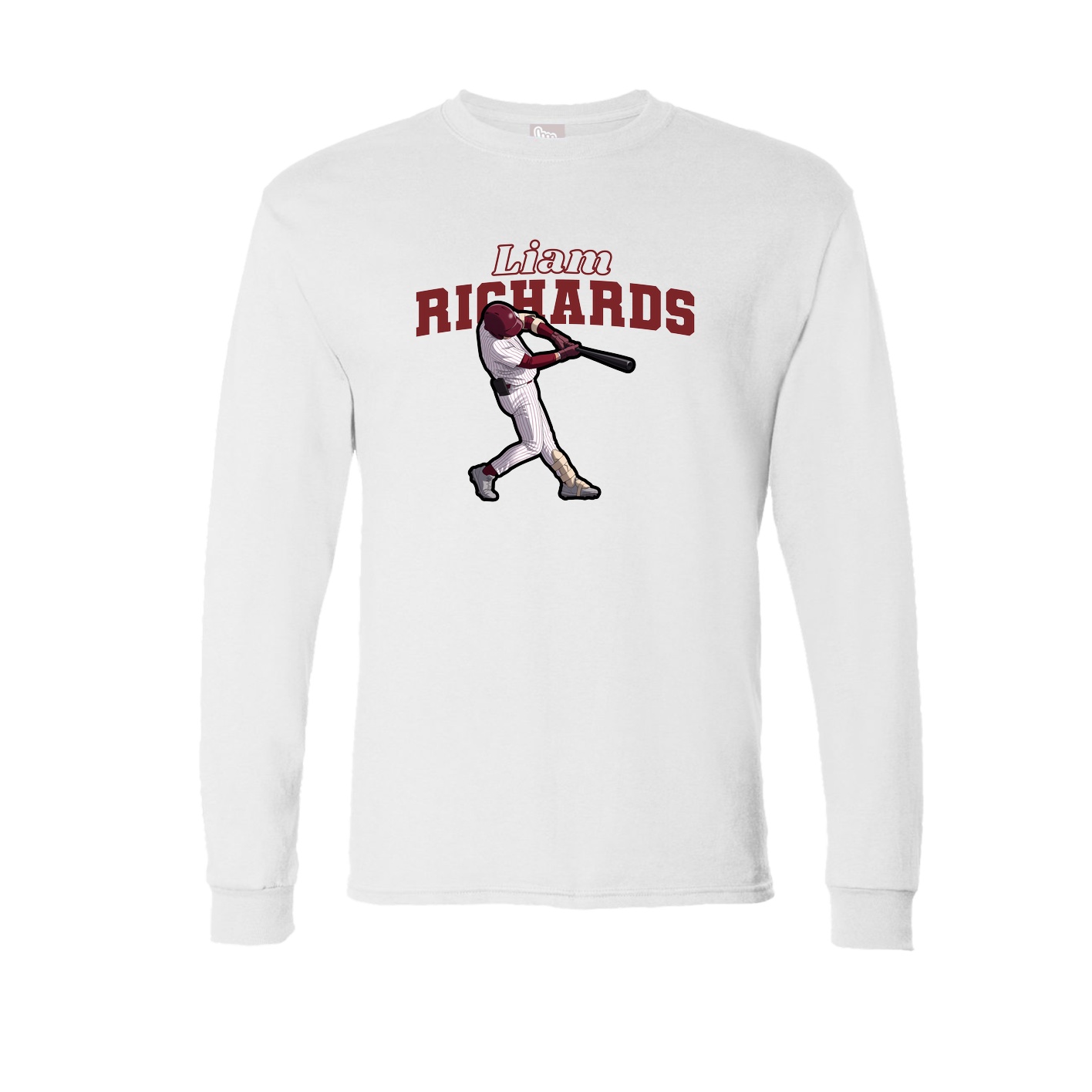 Long Sleeve Tee — Name Arch in White