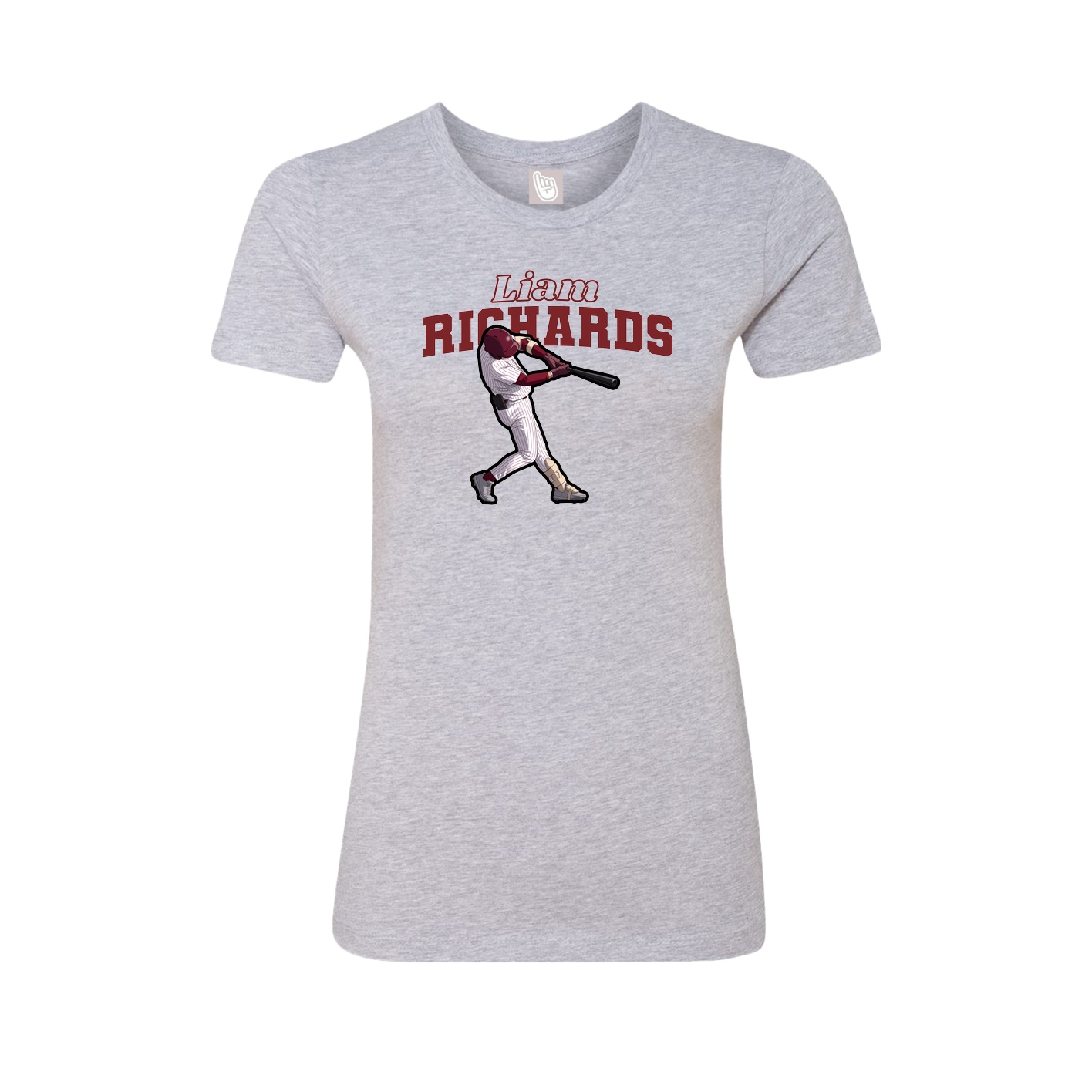 Fitted Women's Tee — Name Arch in Grey