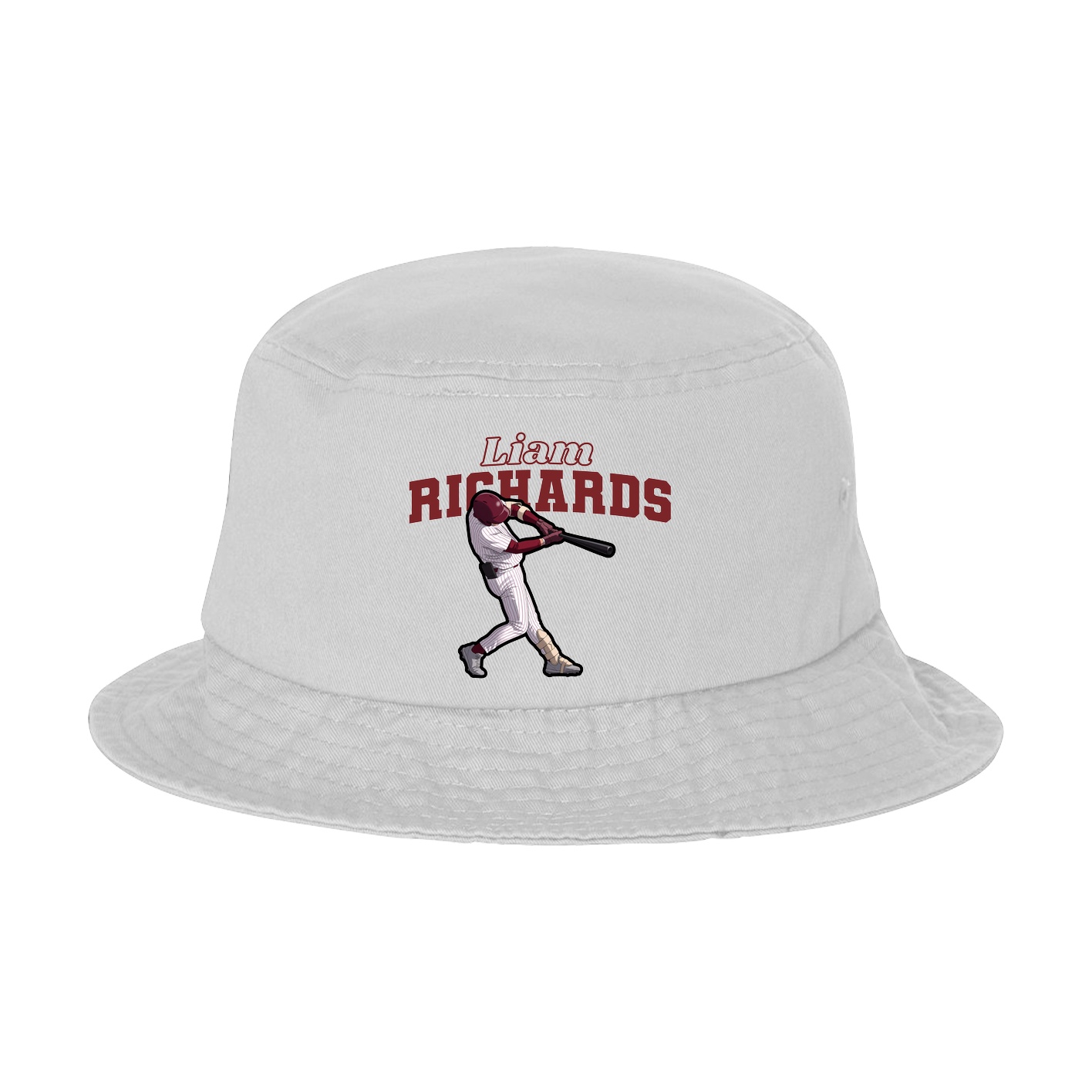 Bucket Cap — Name Arch in White