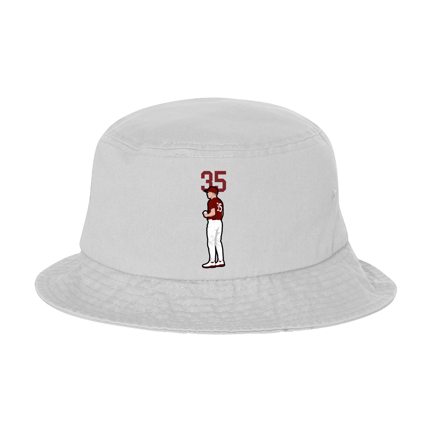 Bucket Cap — Number Top in White