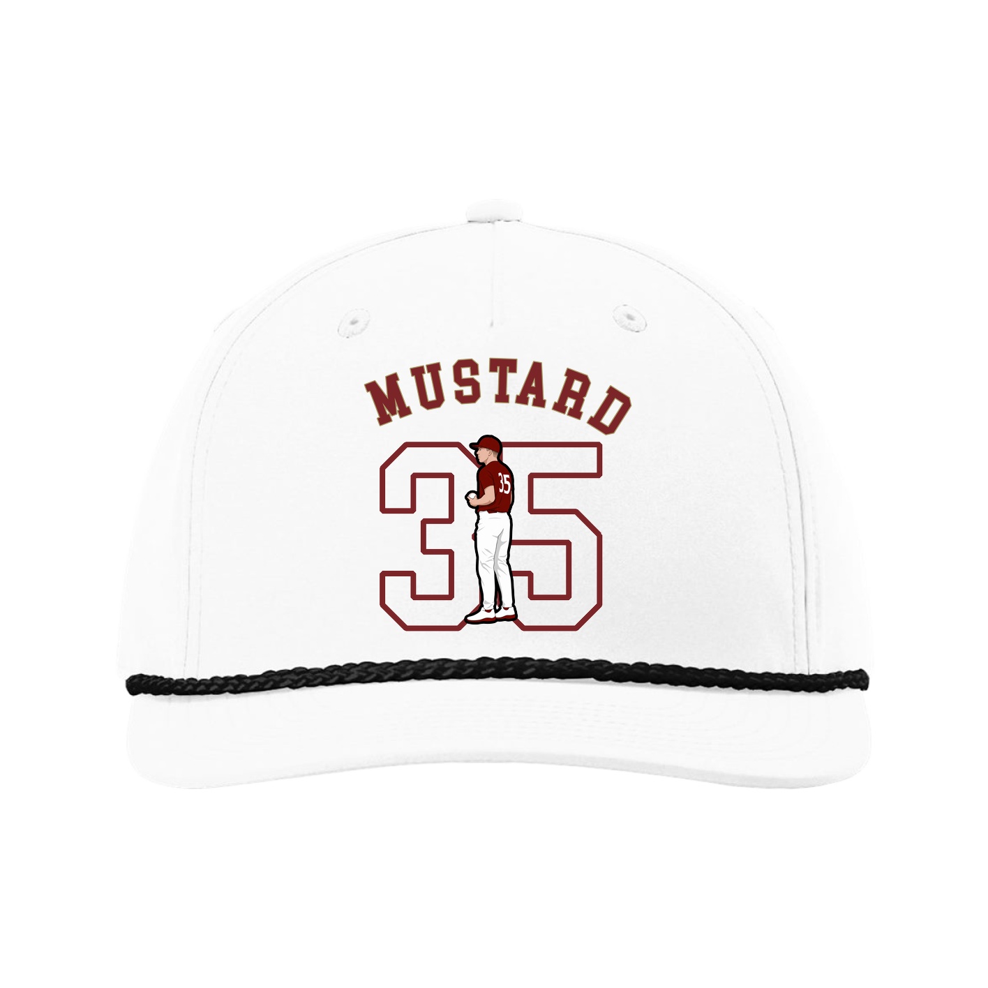 Five-Panel Classic Rope Cap — Shirsey Arch in White
