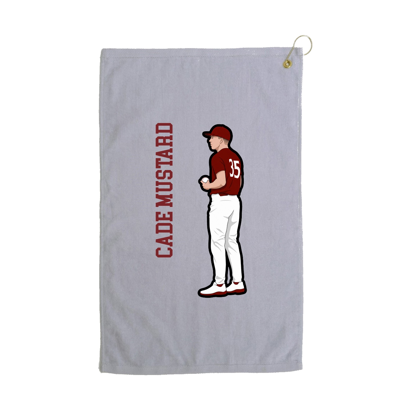 Golf Towel — Name Vertical in Grey