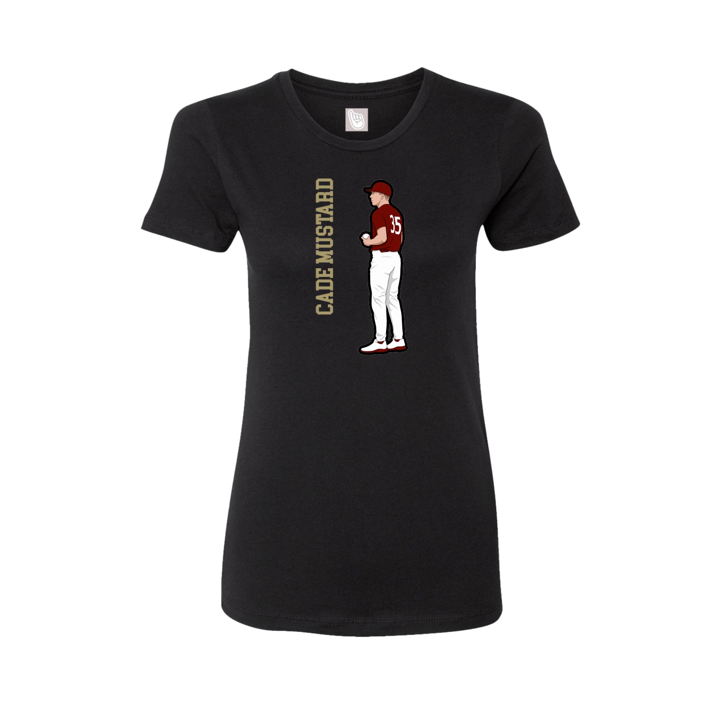 Fitted Women's Tee — Name Vertical in Black