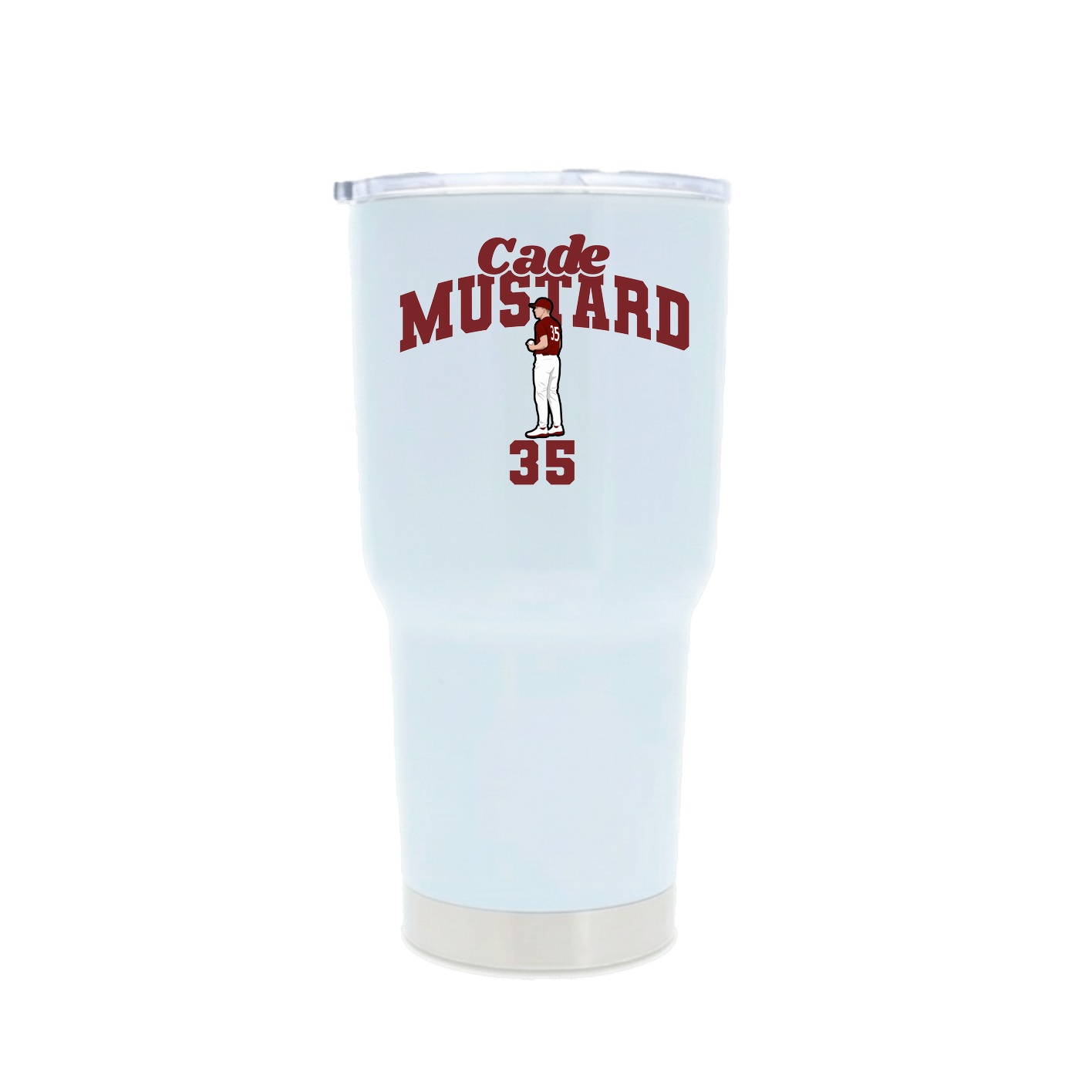 30oz Stainless Steel Tumbler — Signature Arch in White