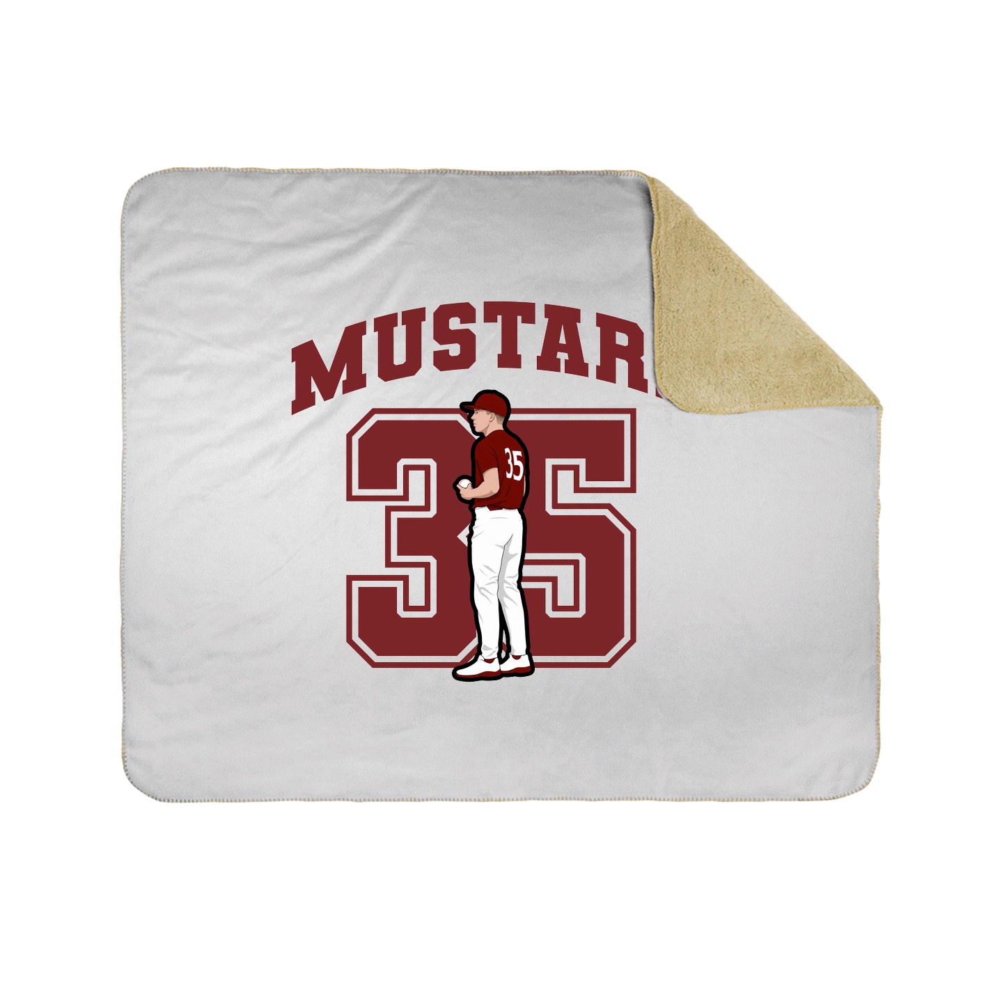 Throw Blanket — Number in White