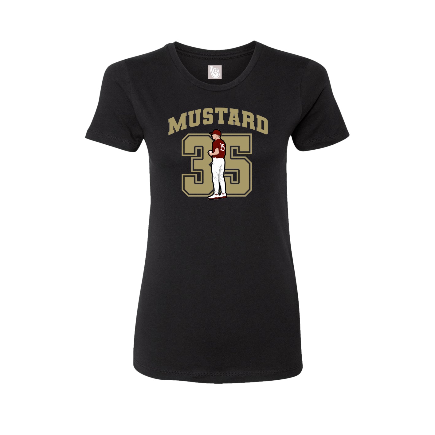 Fitted Women's Tee — Number in Black