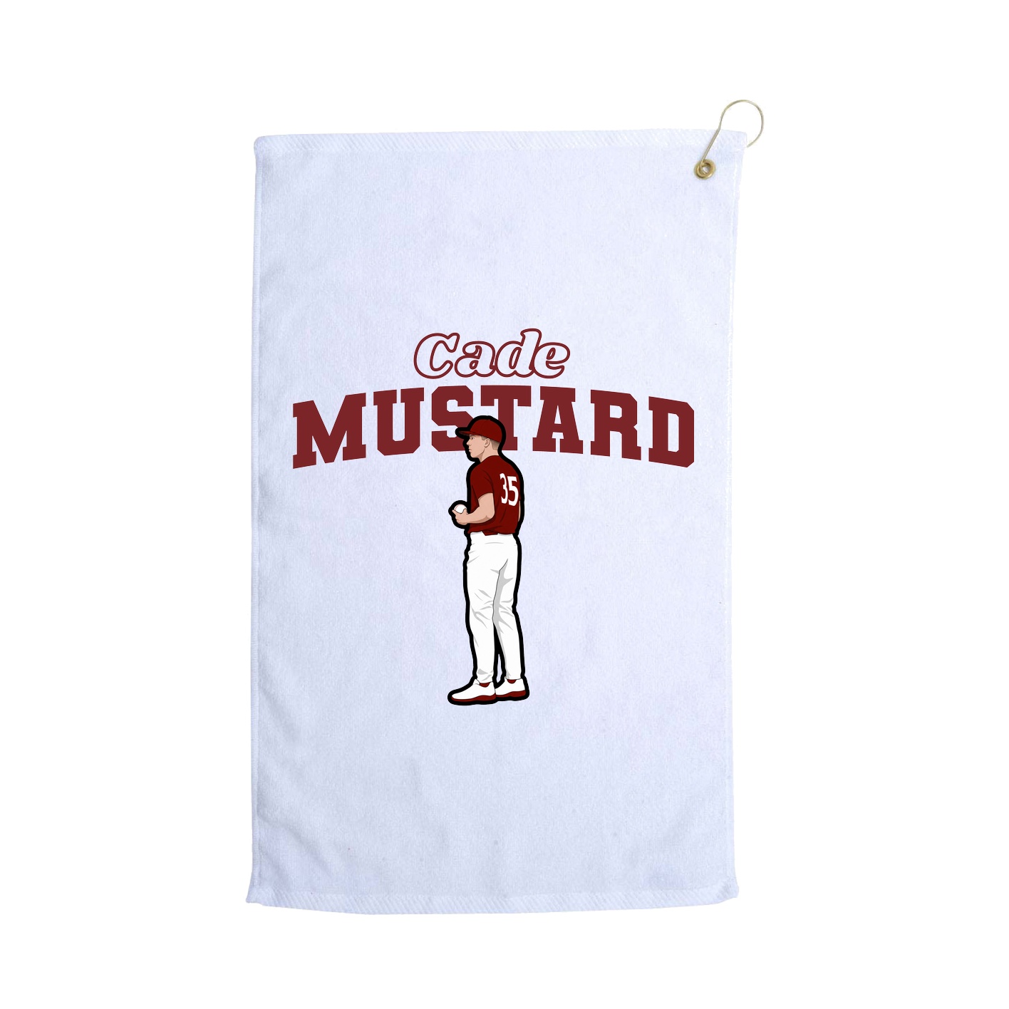 Golf Towel — Name Arch in White