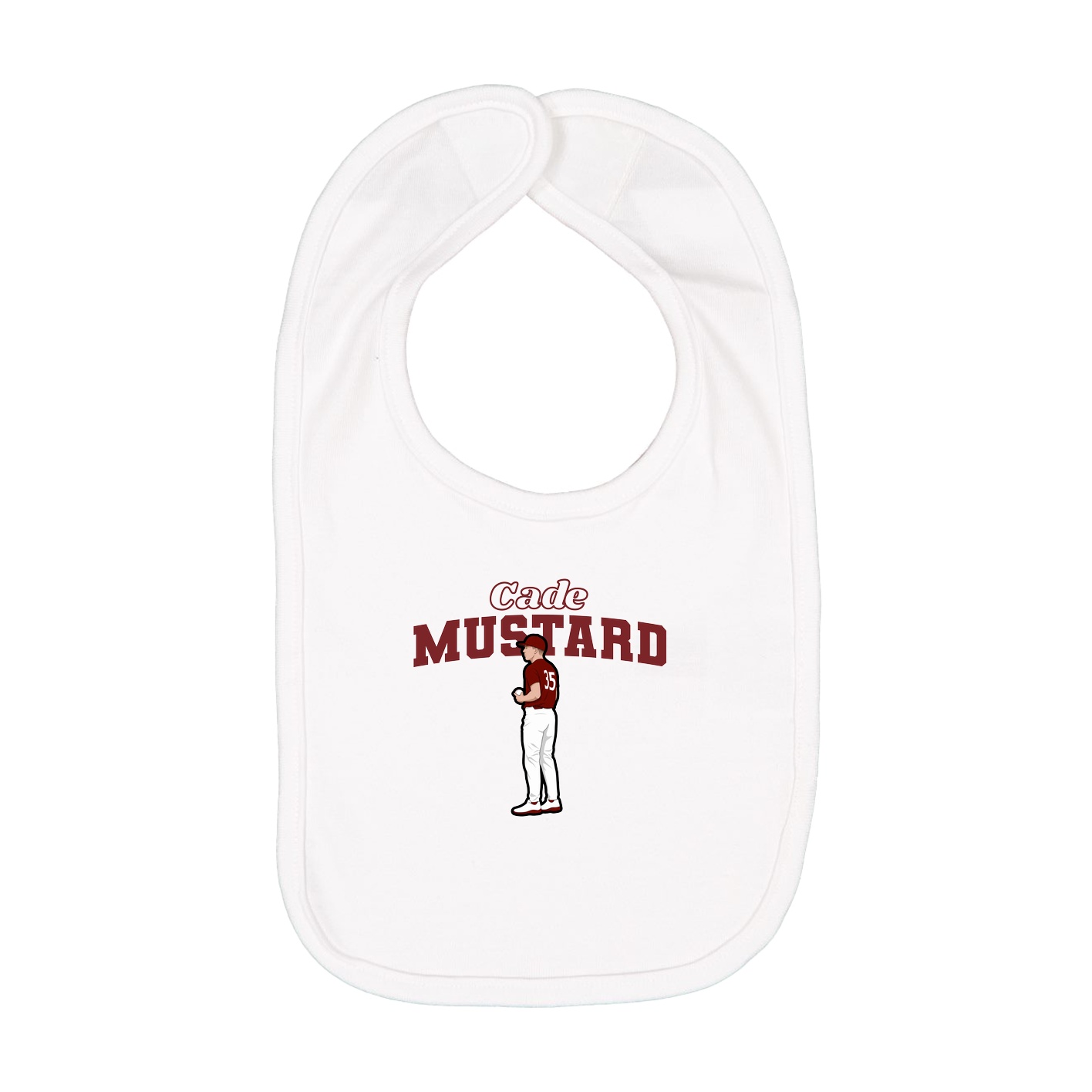 Infant Bib — Name Arch in White