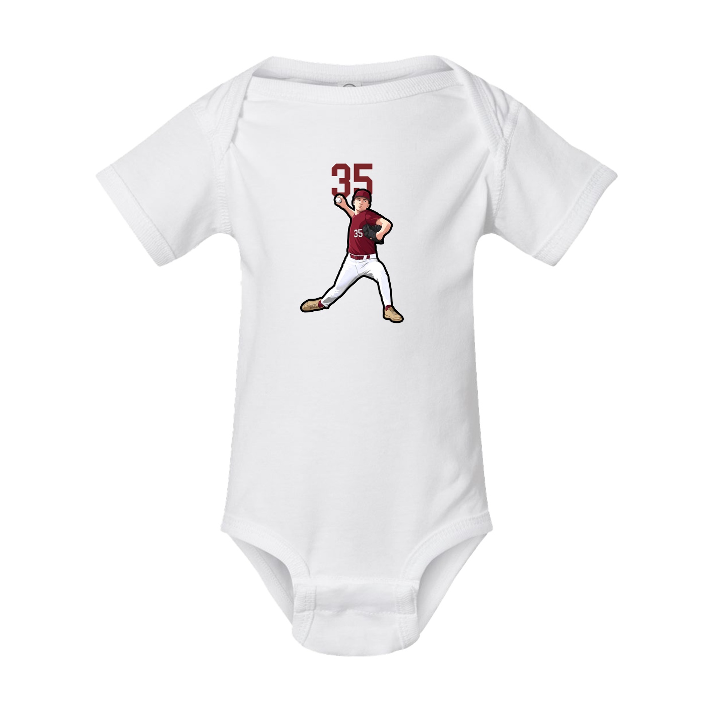 Baby Onesie — Number Top in White