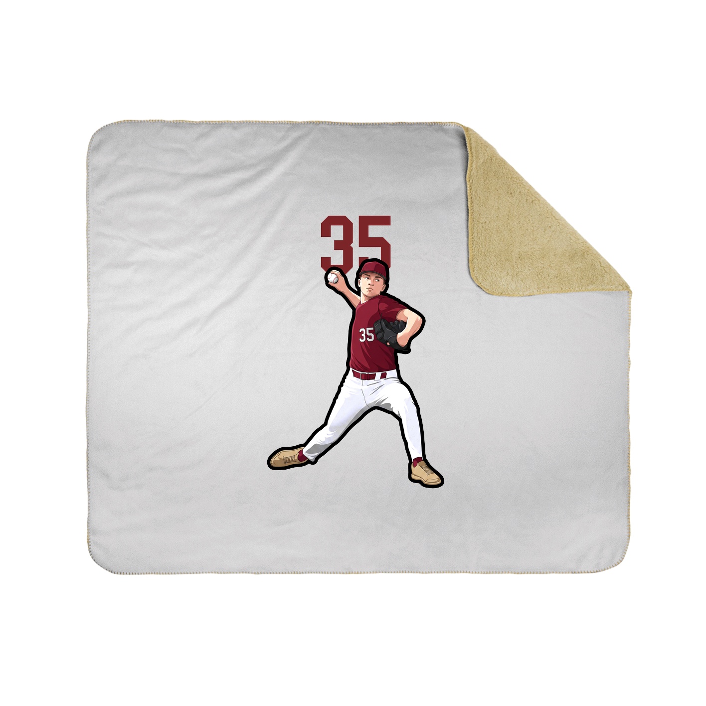 Throw Blanket — Number Top in White