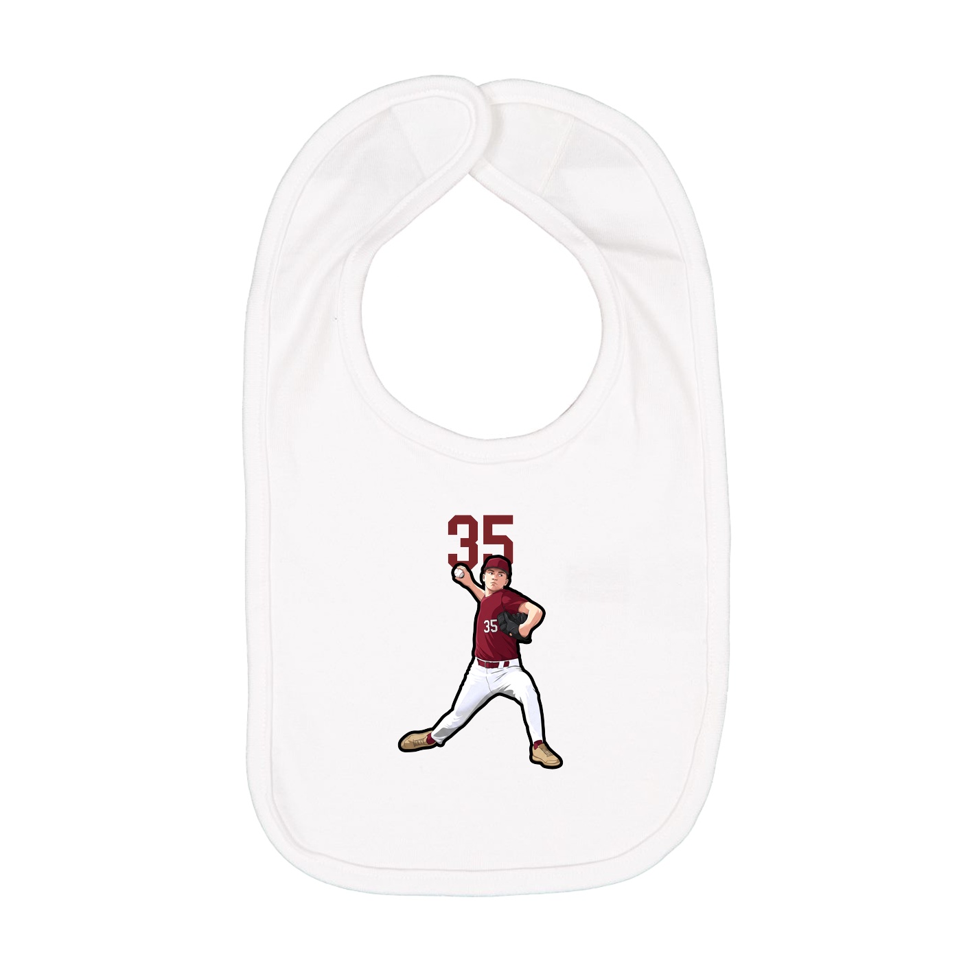 Infant Bib — Number Top in White