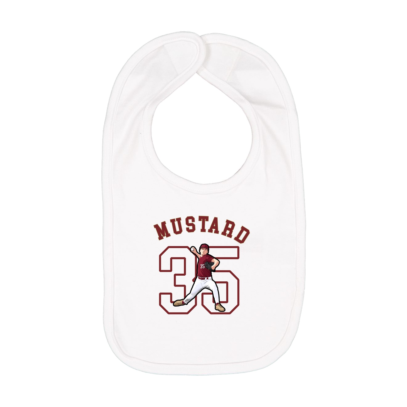 Infant Bib — Shirsey Arch in White