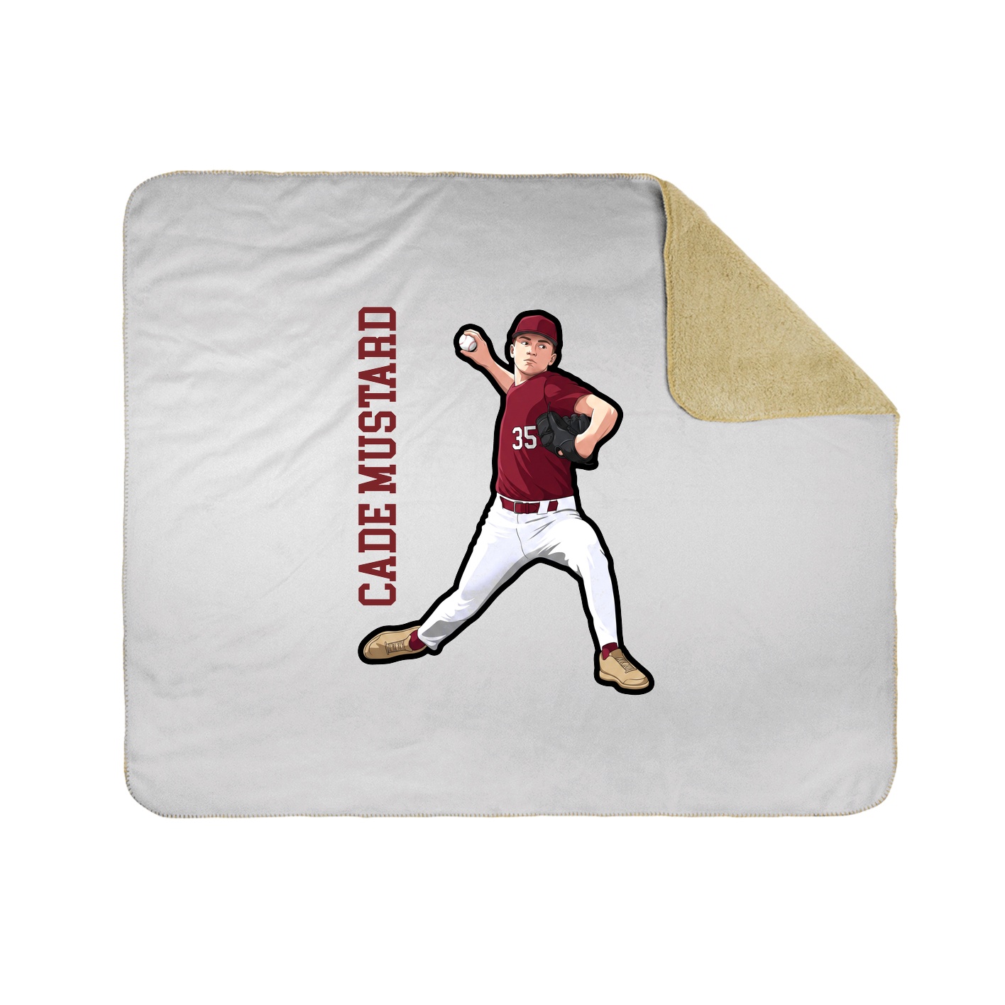 Throw Blanket — Name Vertical in White
