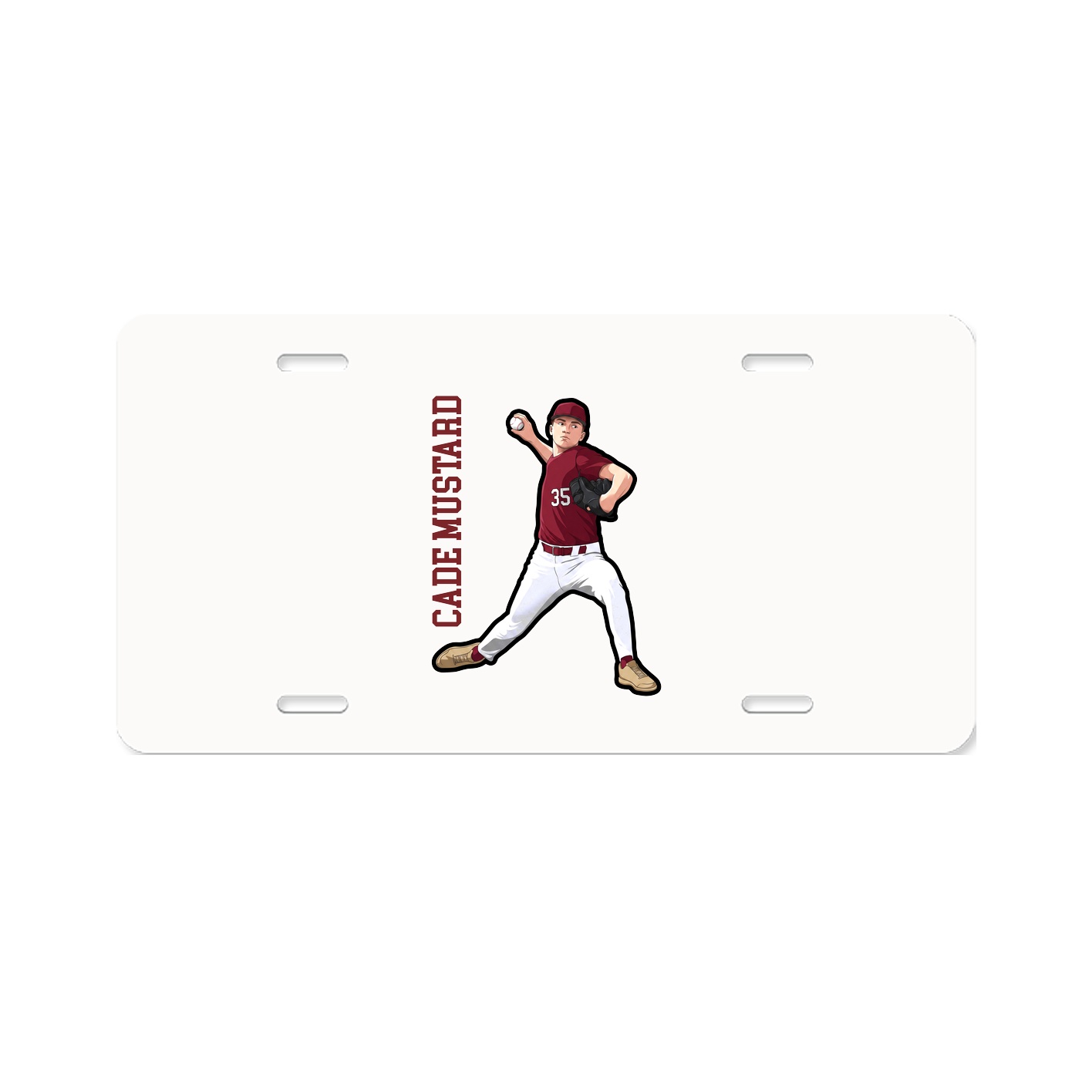 License Plate — Name Vertical in Classic