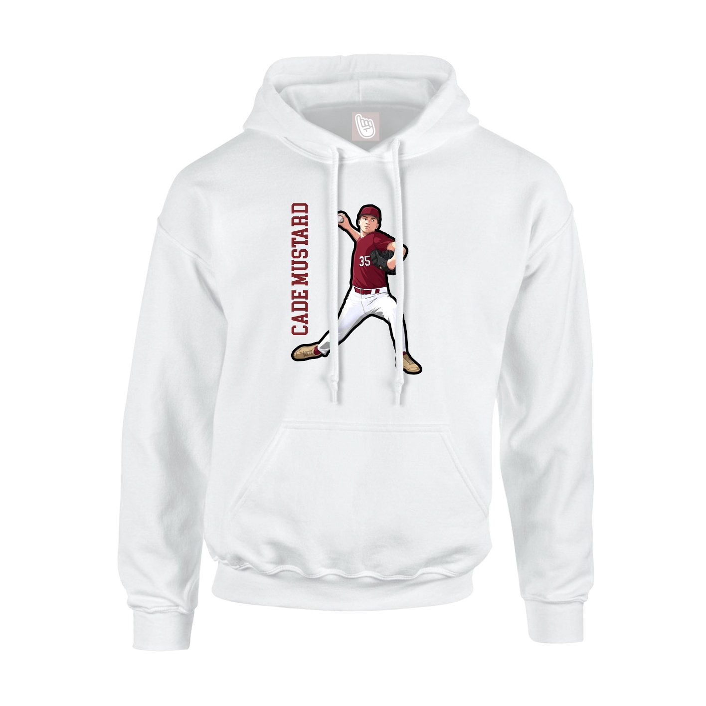 Youth Hoodie — Name Vertical in White