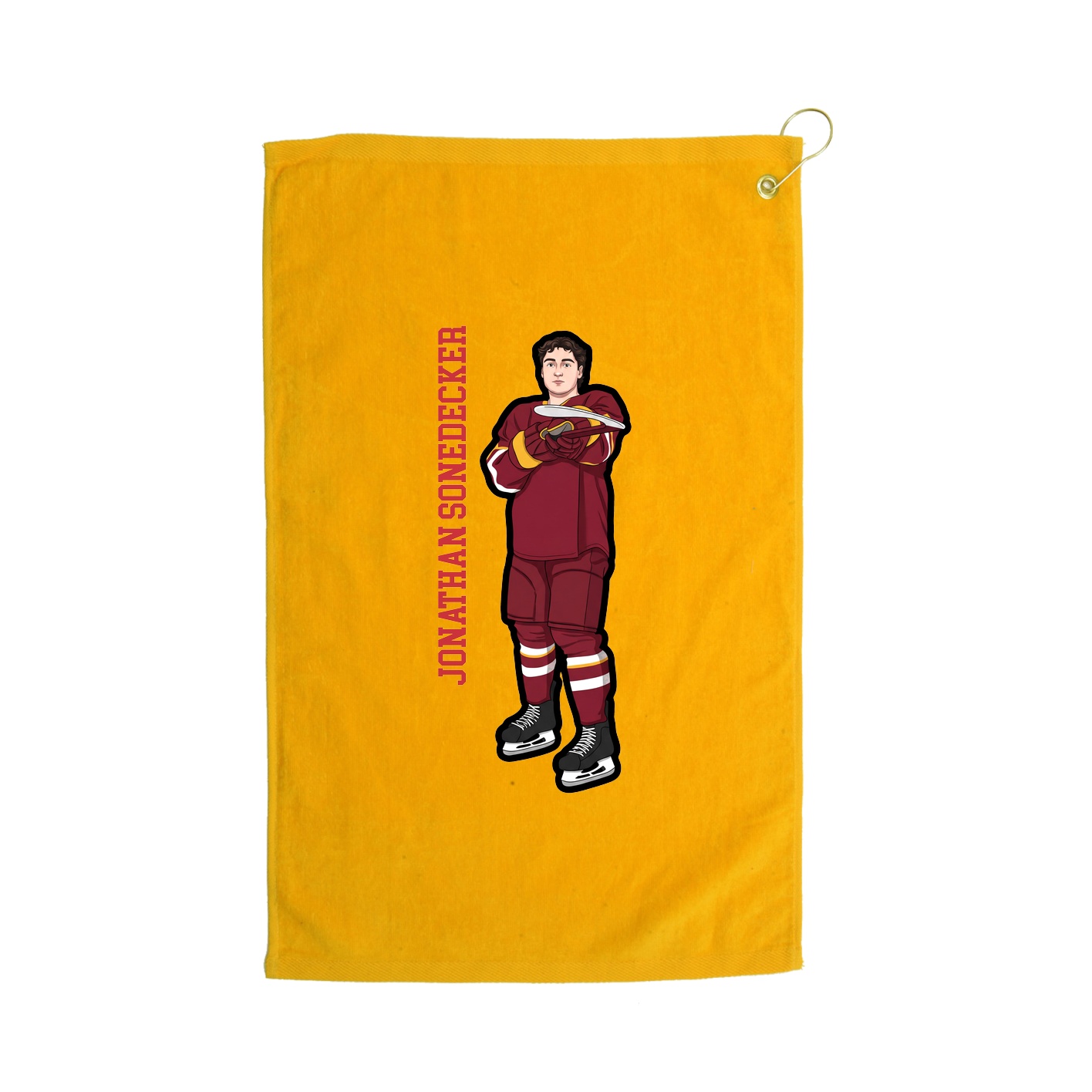 Golf Towel — Name Vertical in Gold