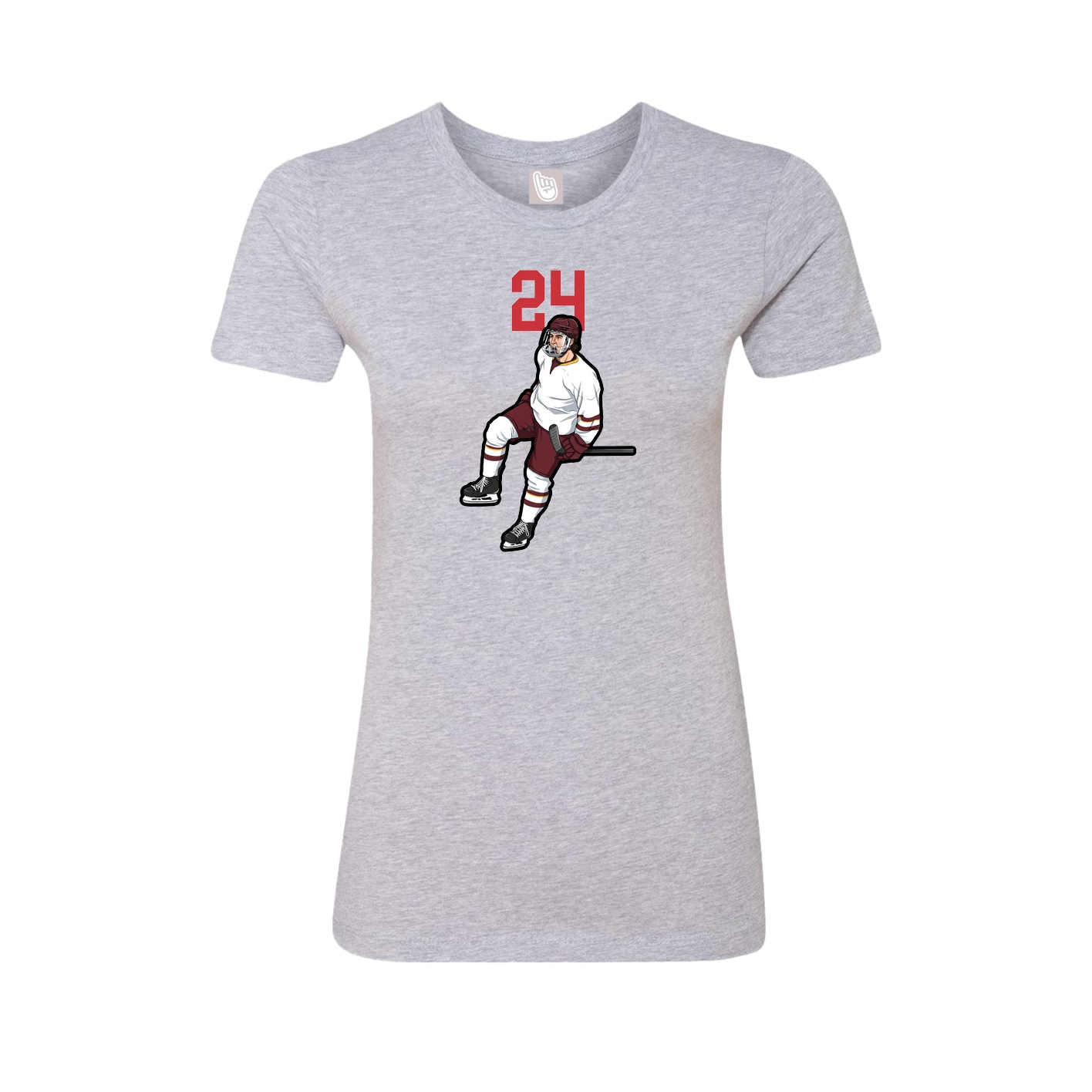 Fitted Women's Tee — Number Top in Grey