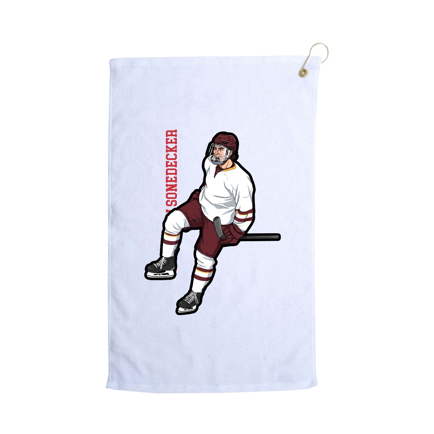 Golf Towel — Name Vertical in White