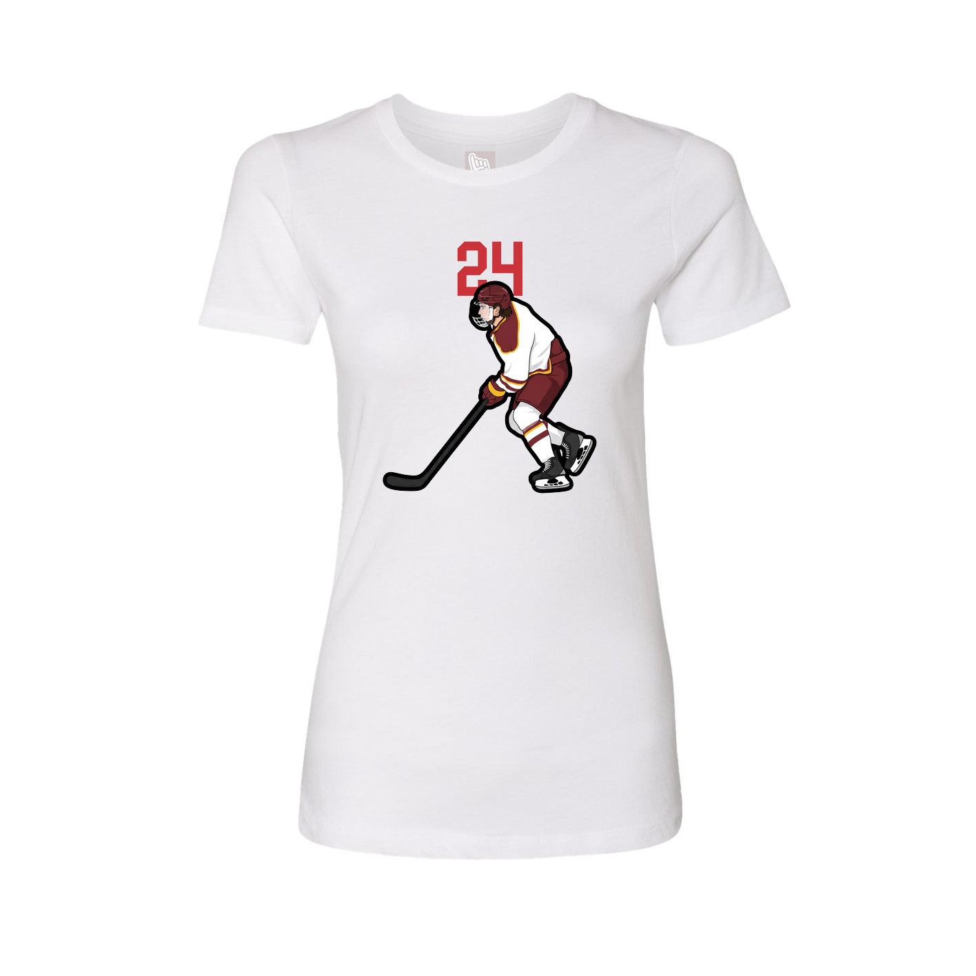 Fitted Women's Tee — Number Top in White