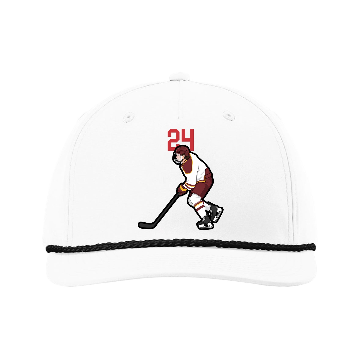Five-Panel Classic Rope Cap — Number Top in White