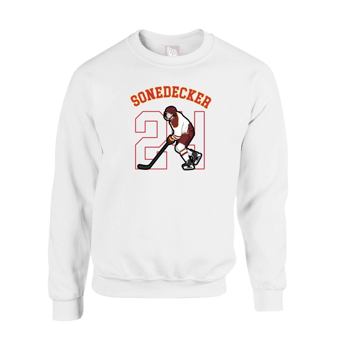 Fleece Crew — Shirsey Arch in White