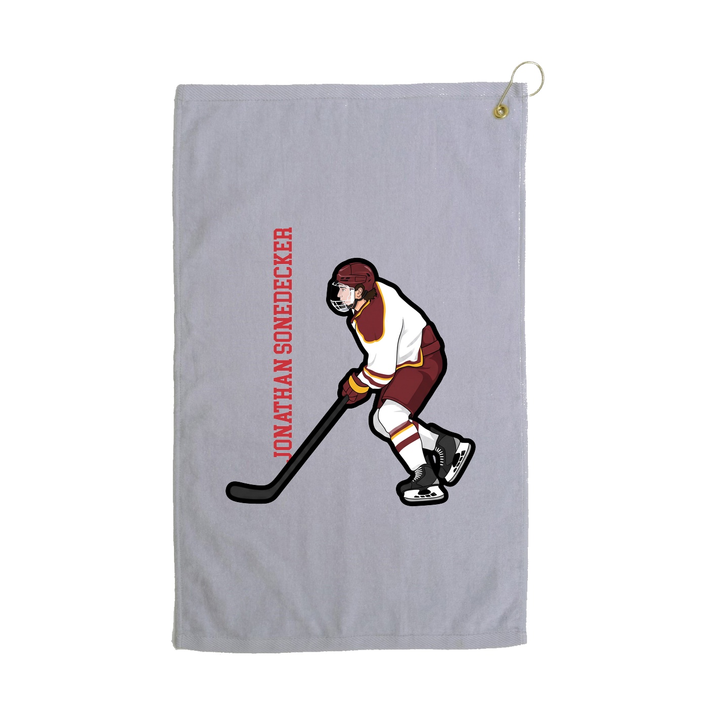 Golf Towel — Name Vertical in Grey