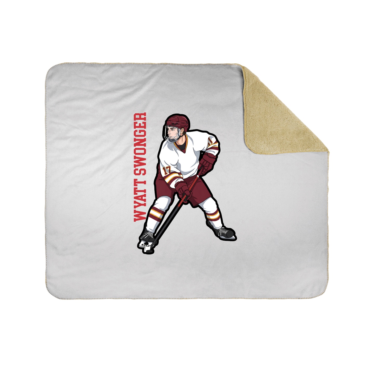 Throw Blanket — Name Vertical in White