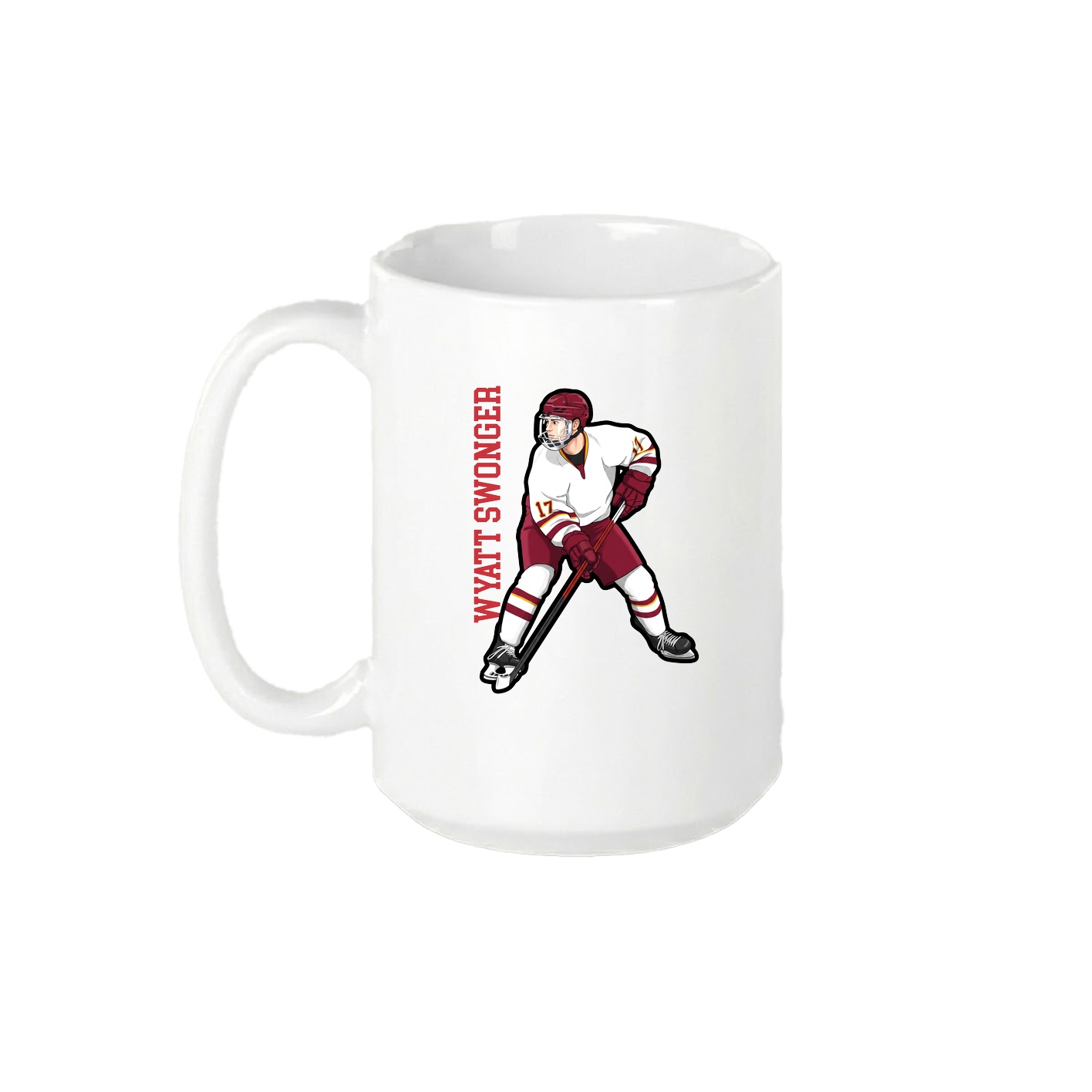 15oz Coffee Mug — Name Vertical in White