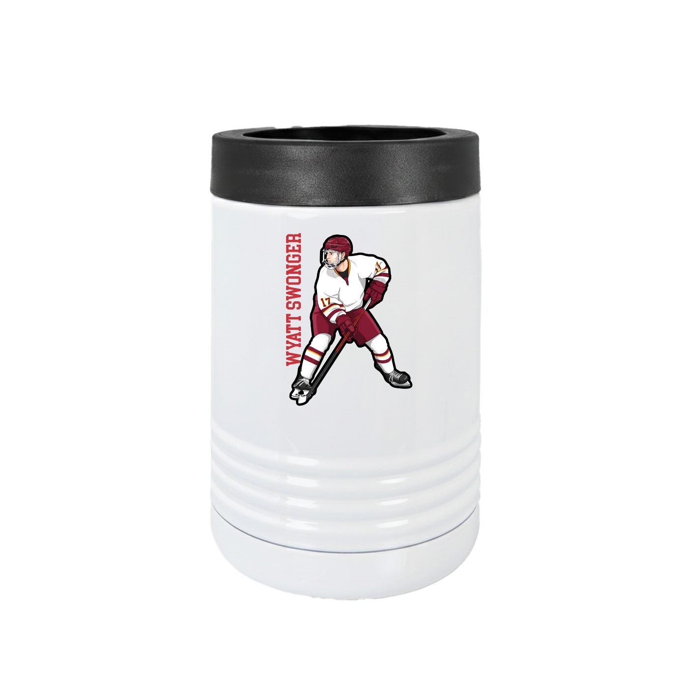 Beverage Holder — Name Vertical in White