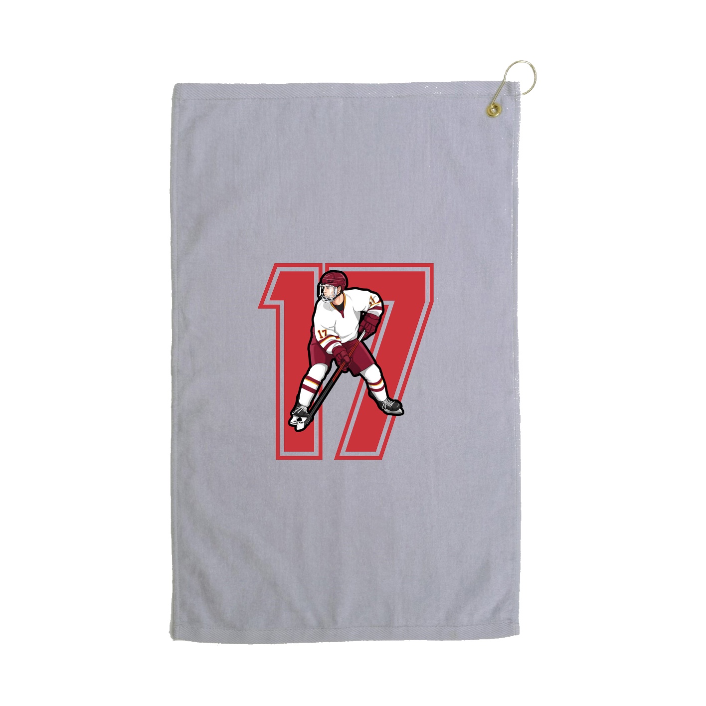 Golf Towel — Number in Grey