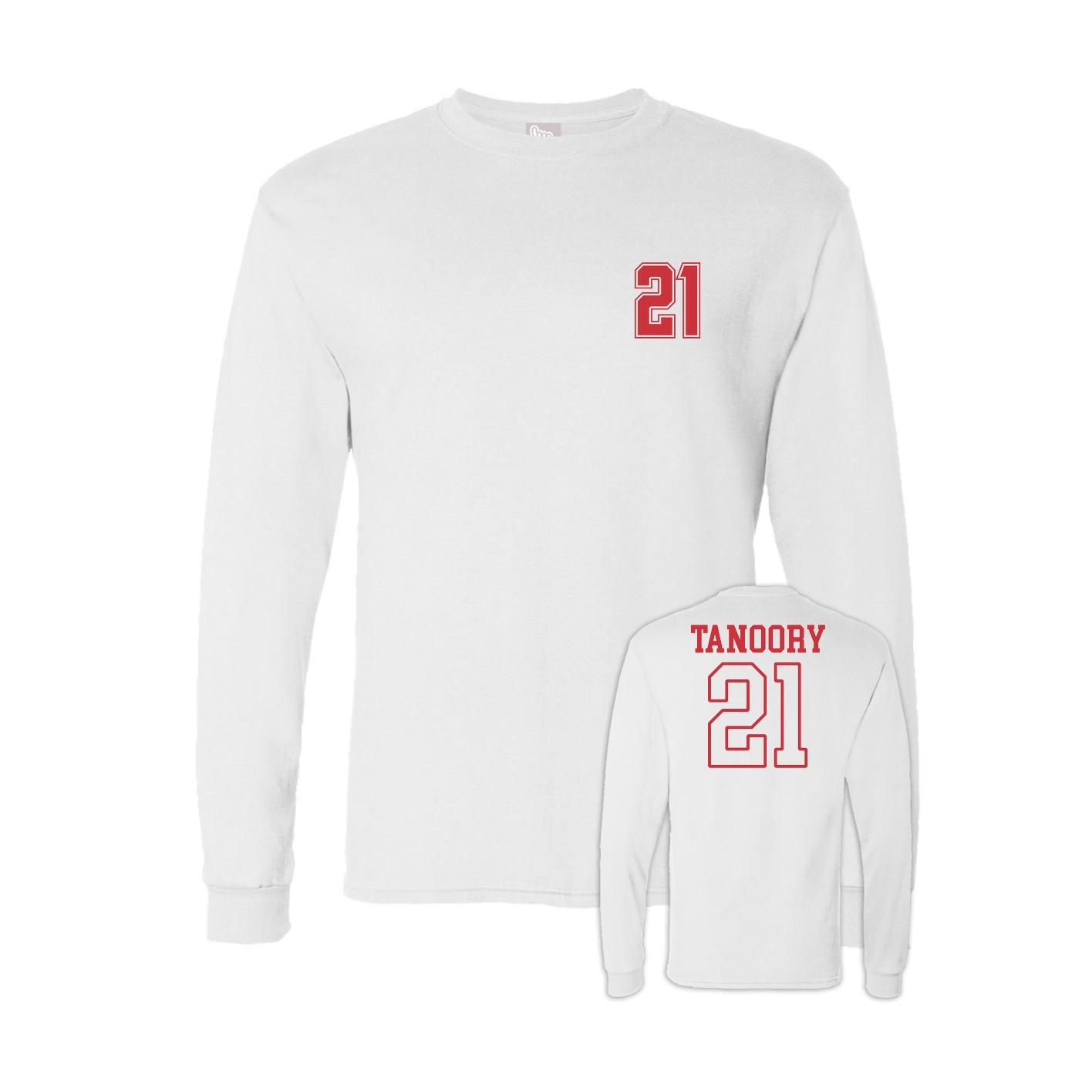 Long Sleeve Tee — Chest Back in White
